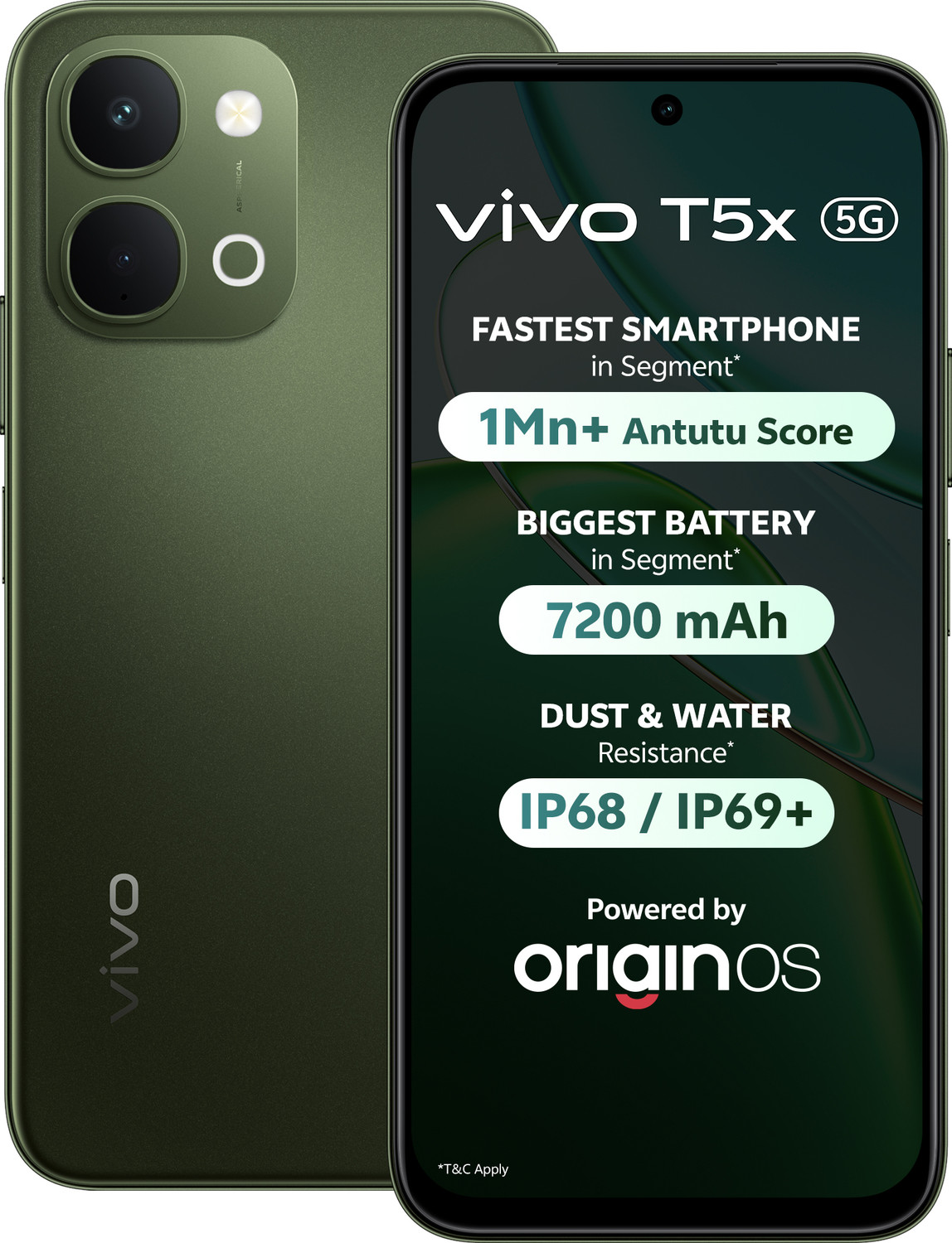 Image of vivo T5x 5G (Cyber Green, 256 GB)
