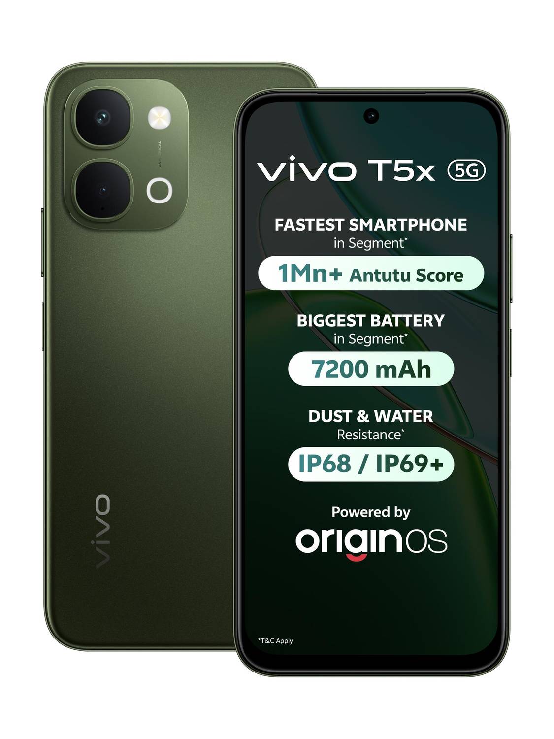 vivo T5x 5G 128GB Cyber Green - Image 1