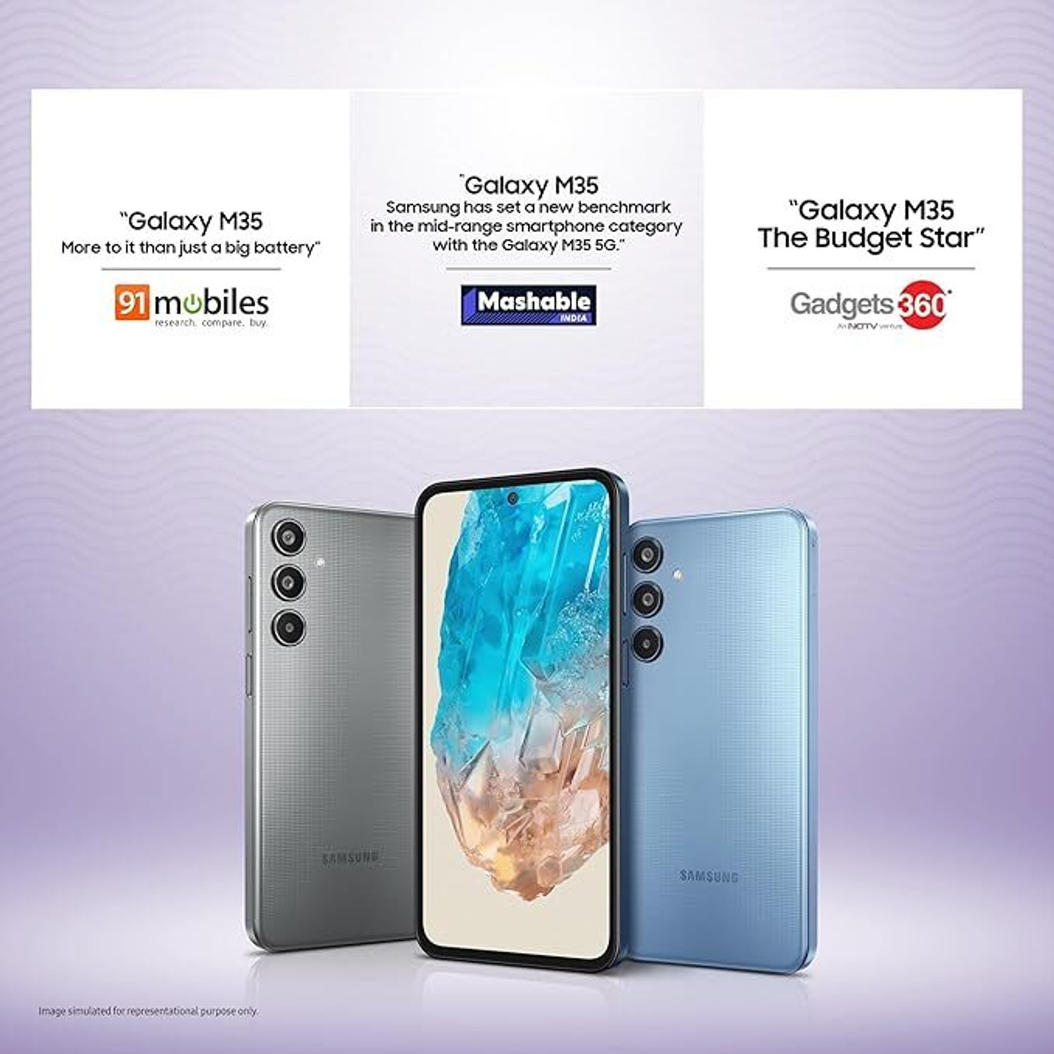 Image of Samsung Galaxy M35 5G (Moonlight Blue, 128 GB)