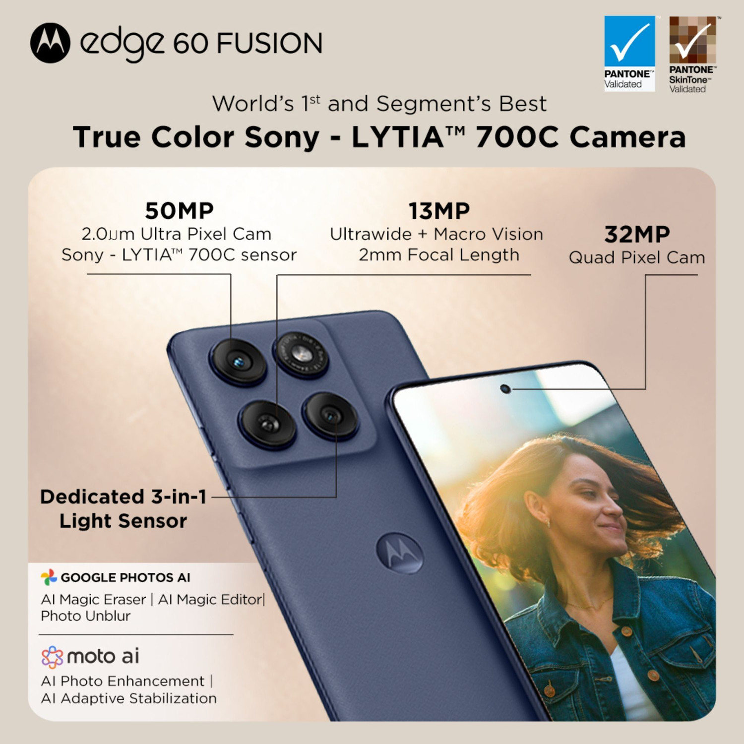 Image of MOTOROLA Edge 60 Fusion 5G (PANTONE Slipstream, 128 GB)