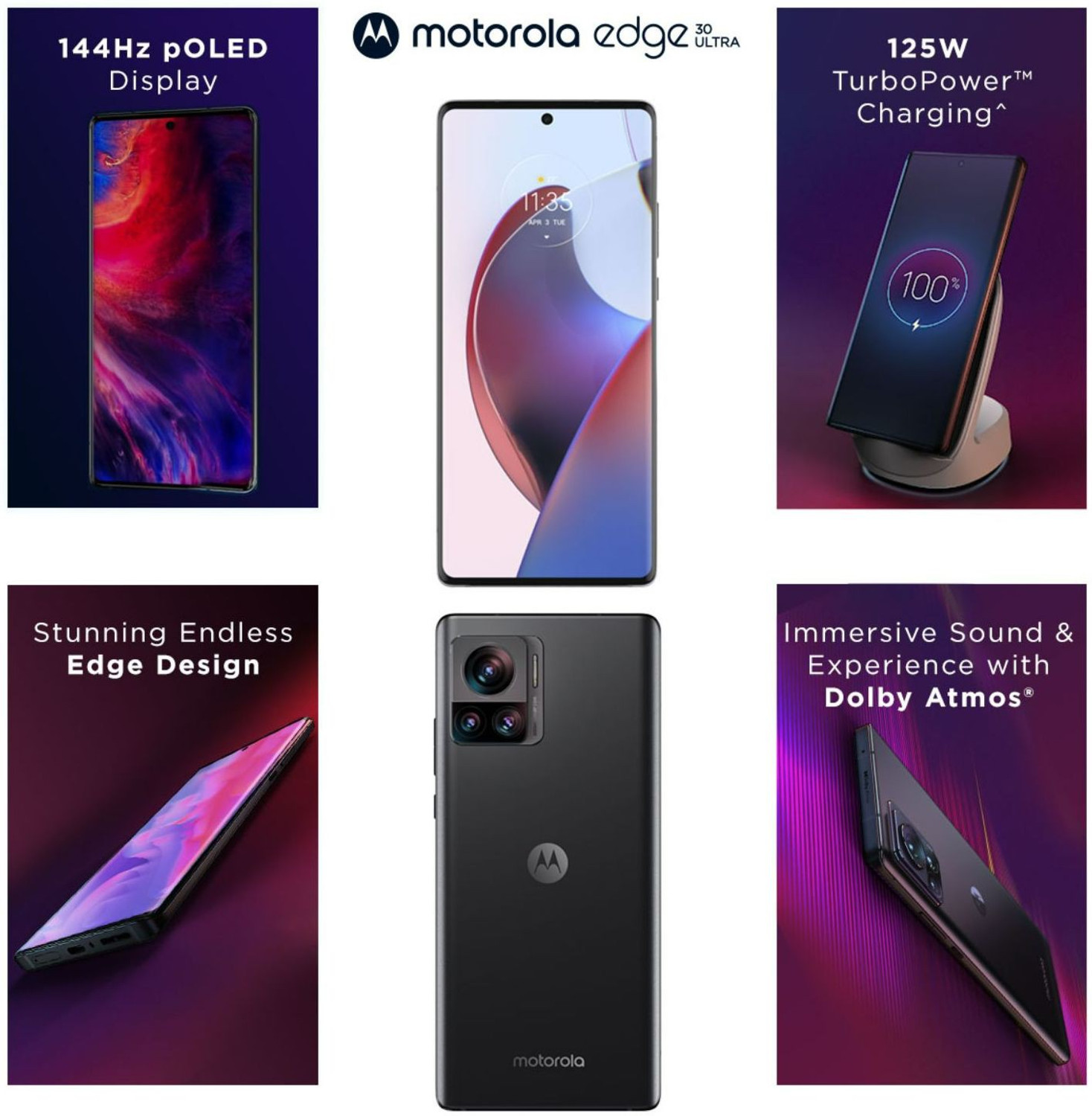 Image of Motorola Edge 30 Ultra (Interstellar Black, 256 GB)