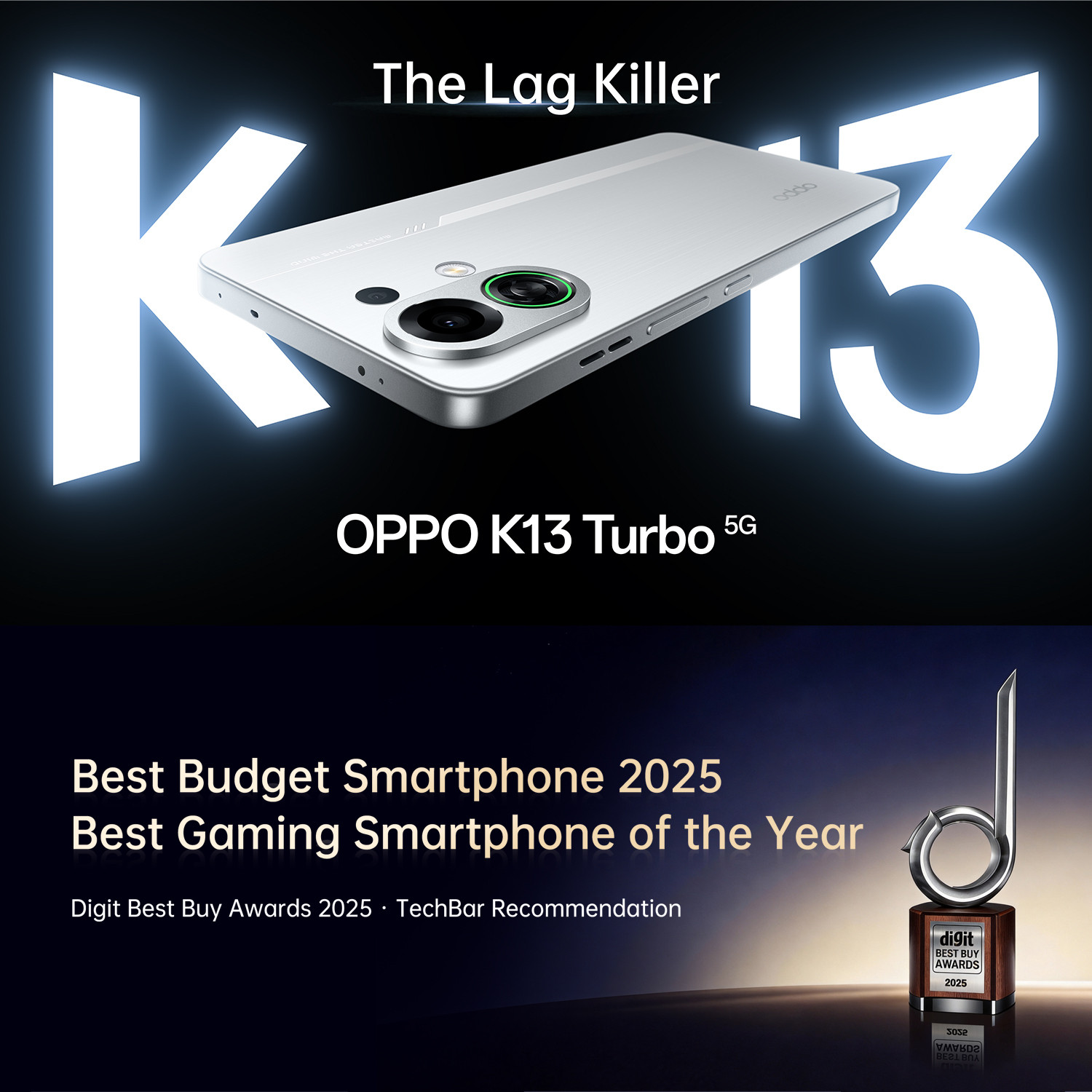 Image of OPPO K13 Turbo 5G (Midnight Maverick, 256 GB)