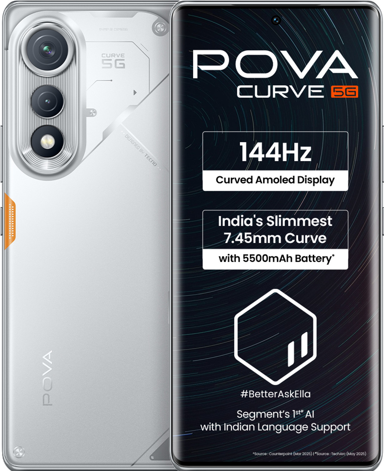 Image of Tecno Pova Curve 5G (Magic Silver, 128 GB)