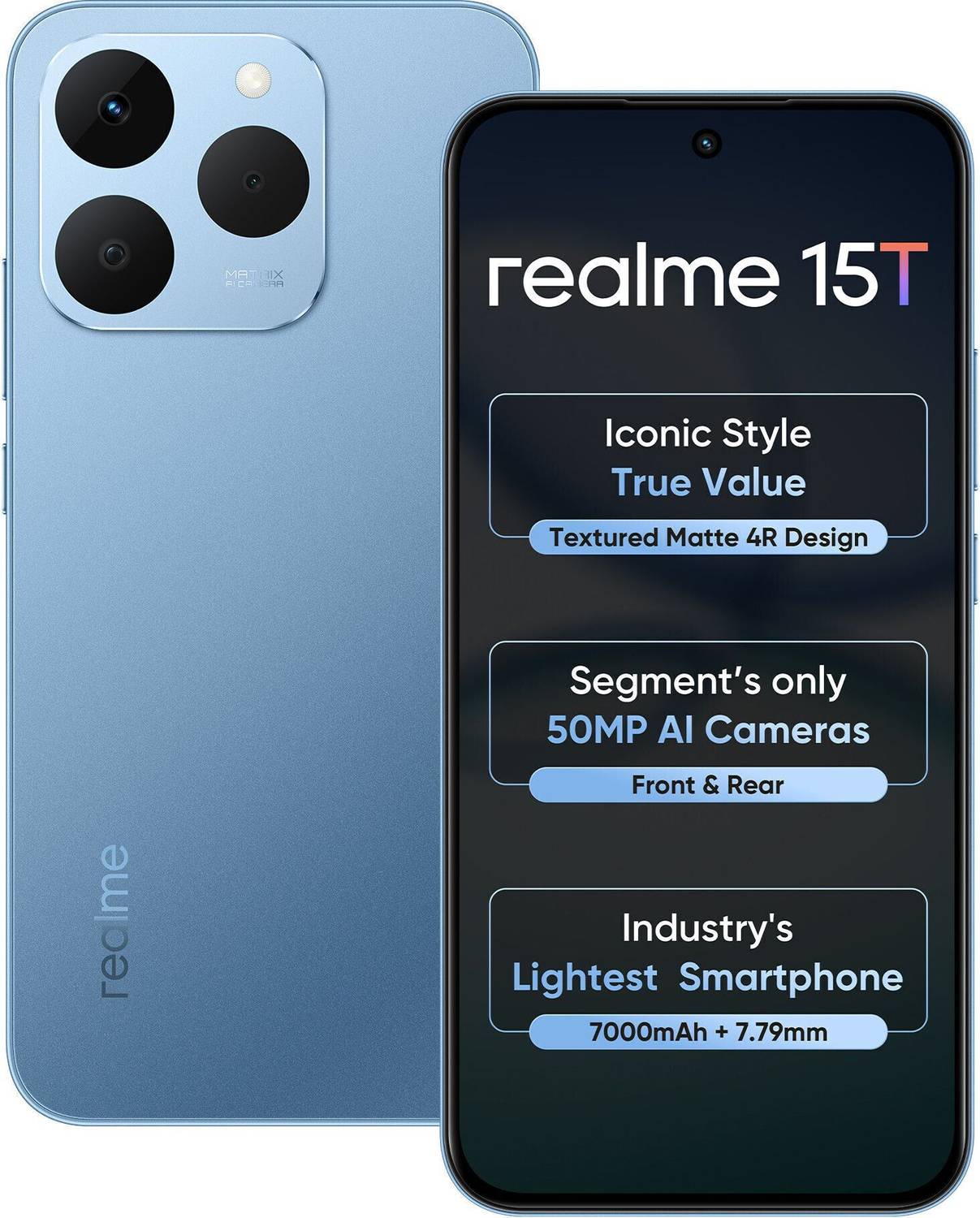 realme 15T 5G 128GB Silk Blue - Image 1