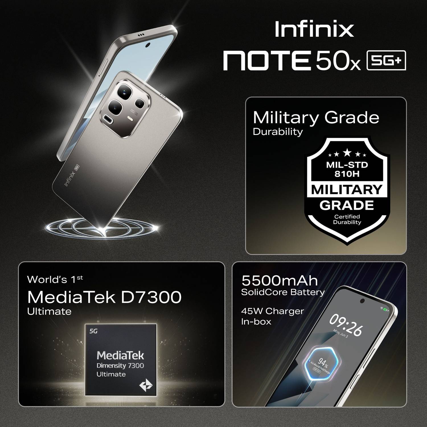 Infinix Note 50x 5G+ 128GB (Titanium Grey) - Image 4