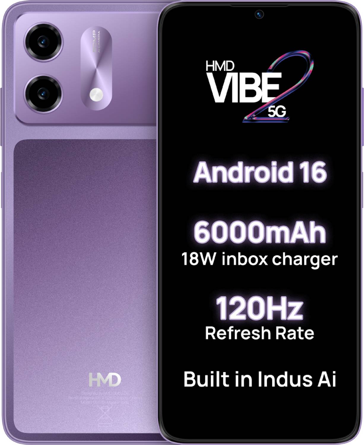 HMD Vibe2 5G 128GB Cosmic Lavender - Image 1