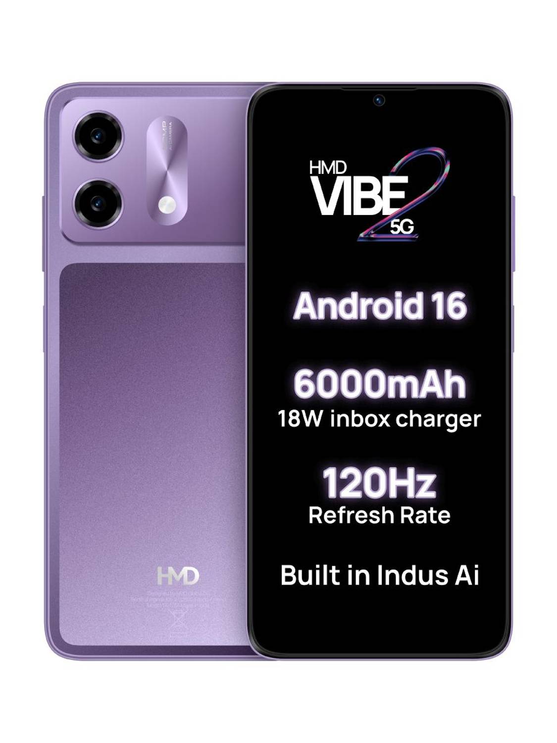 HMD Vibe2 5G (Cosmic Lavender, 128 GB)