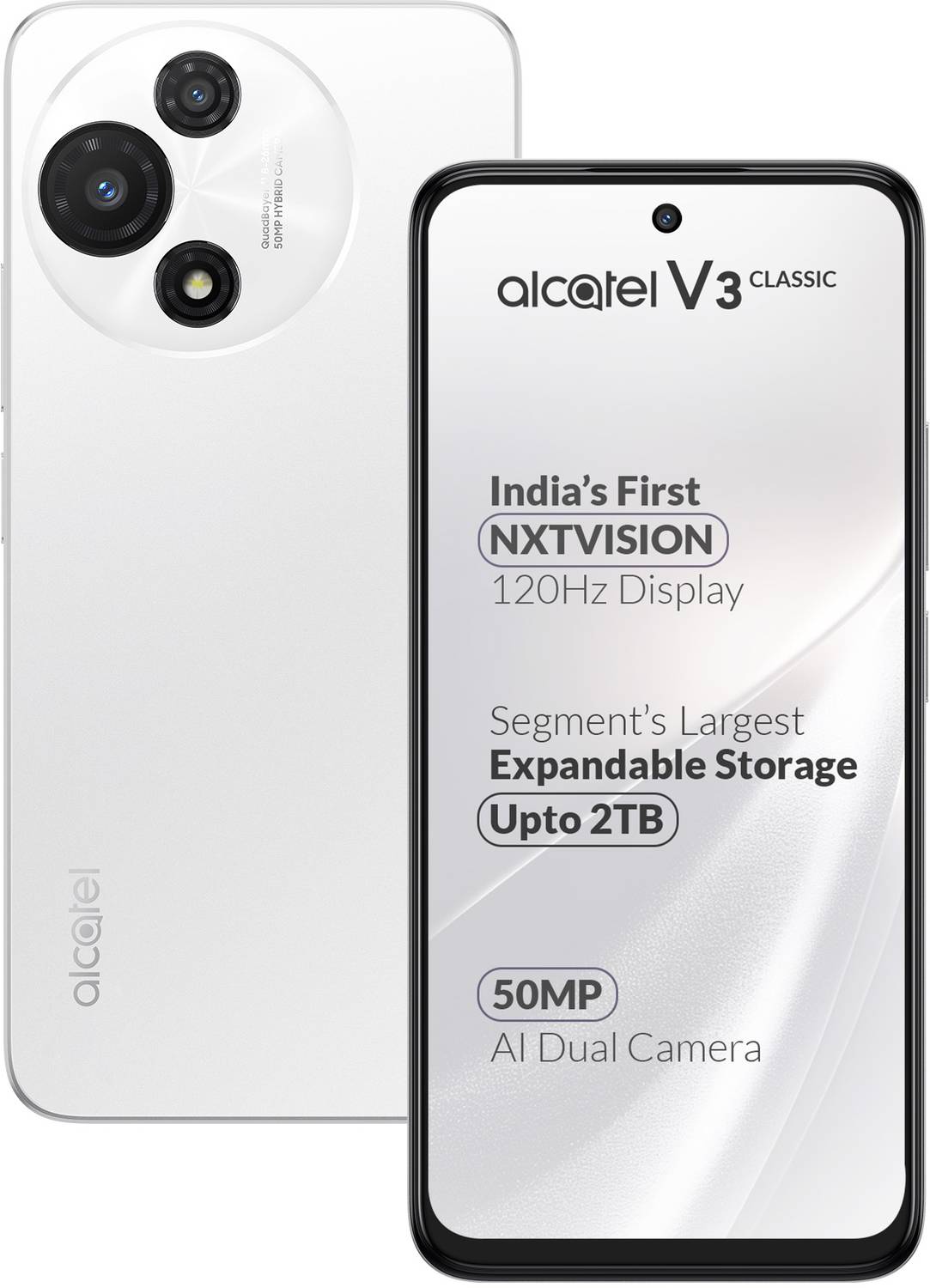 Alcatel V3 Classic 5G (Halo White, 128 GB) (6 GB RAM)