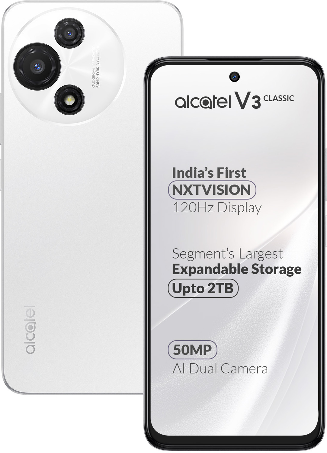 Image of Alcatel V3 Classic 5G (Halo White, 128 GB)