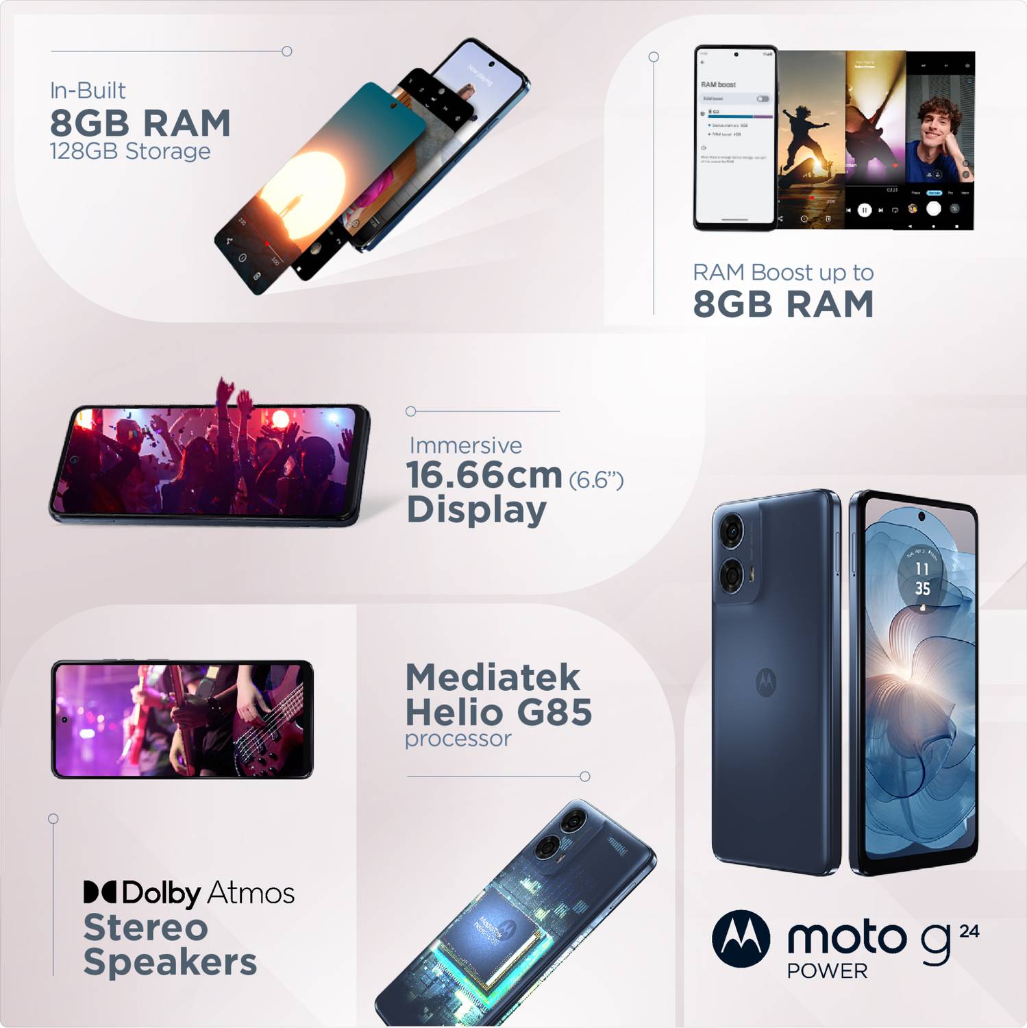 Motorola g24 Power 128GB Glacier Blue - Image 5