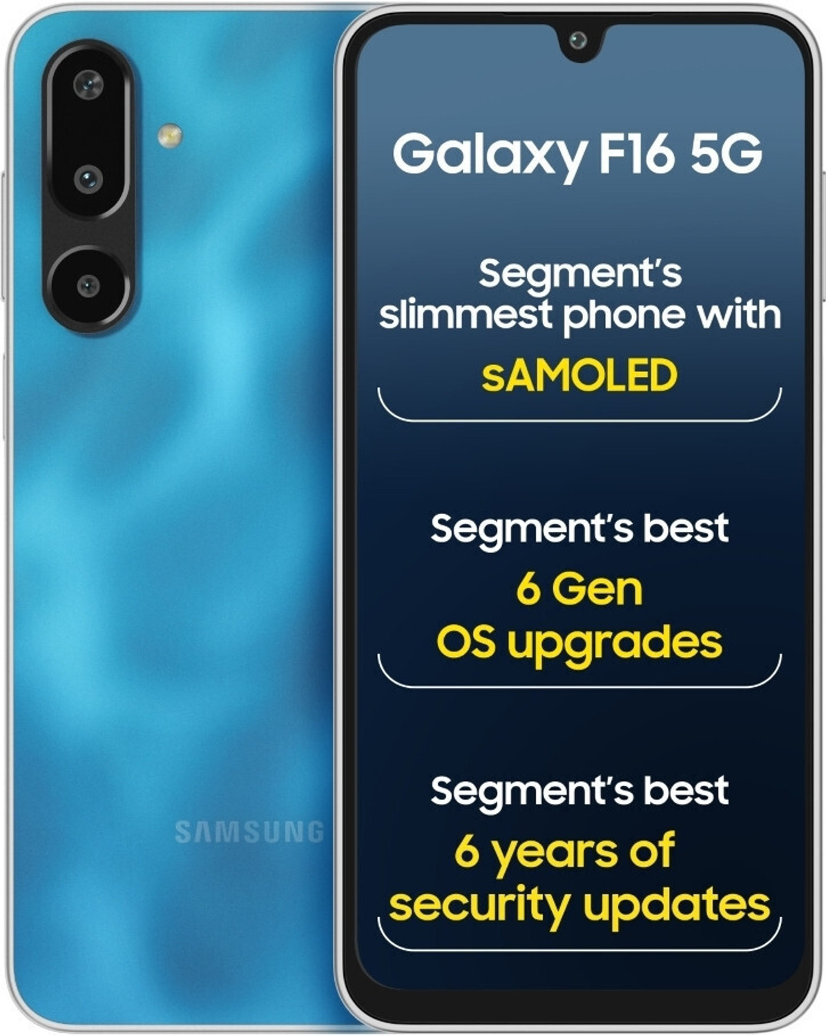 Image of Samsung Galaxy F16 5G (Vibing Blue, 128 GB)