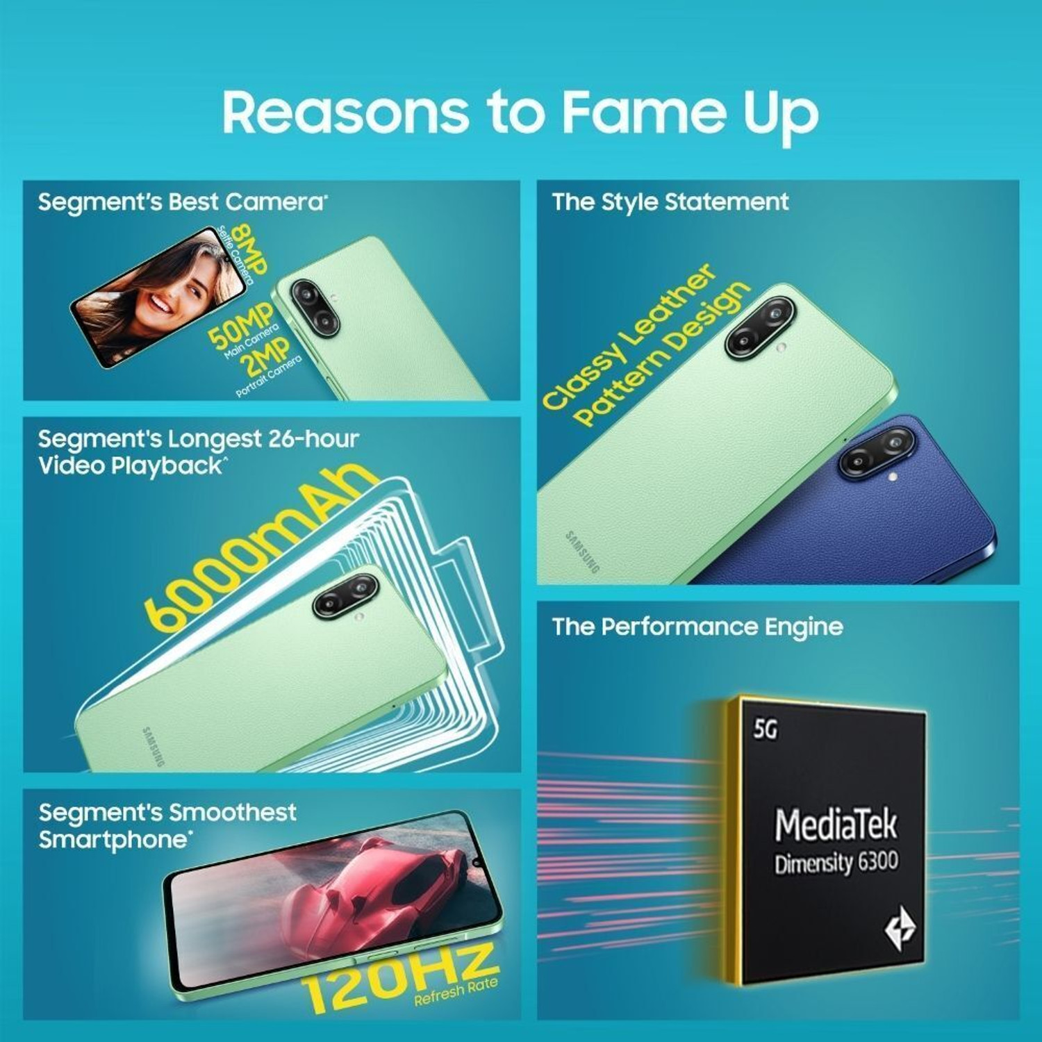 Image of Samsung Galaxy F70e 5G (Limelight Green, 128 GB)