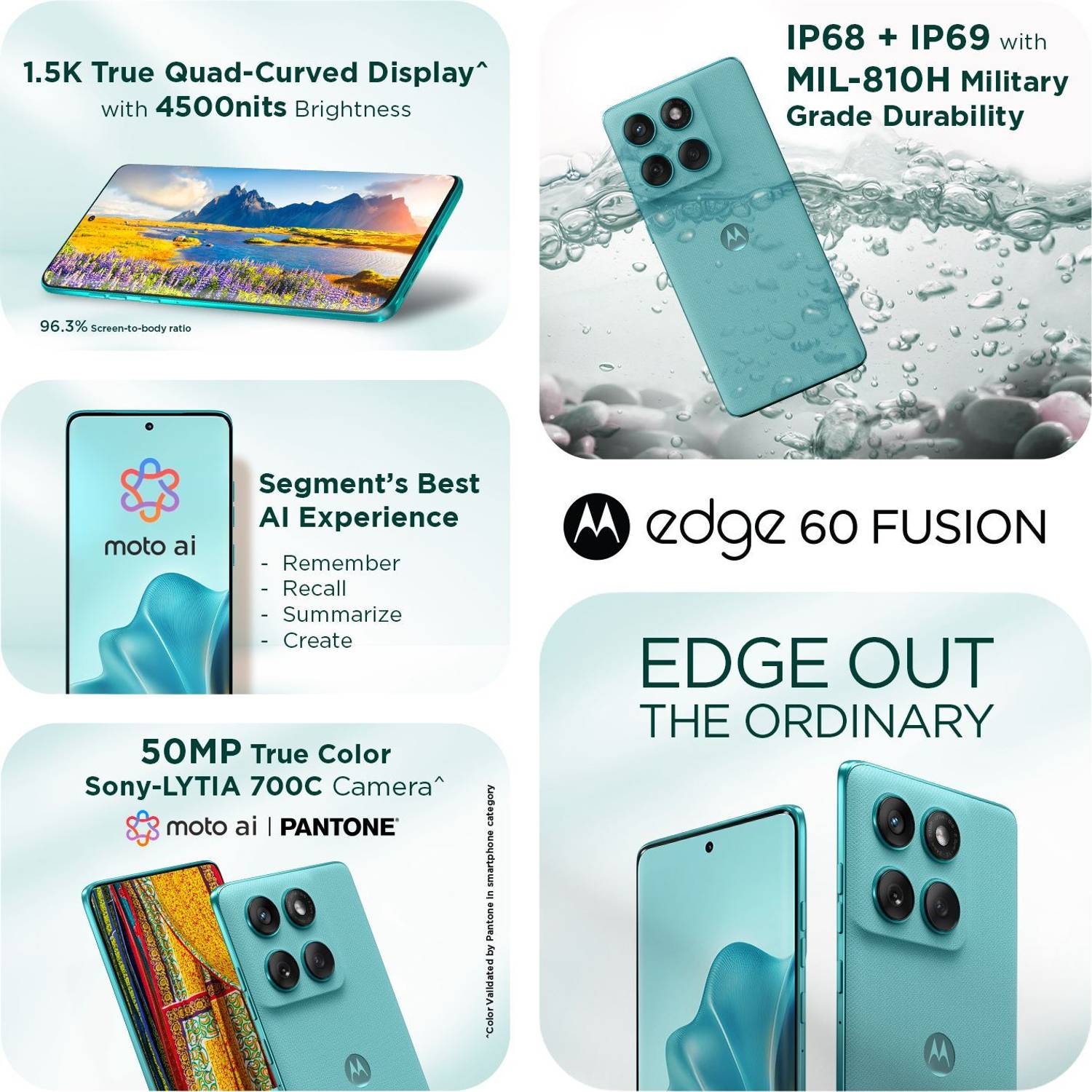 Motorola Edge 60 Fusion 5G 256GB Amazonite - Image 3