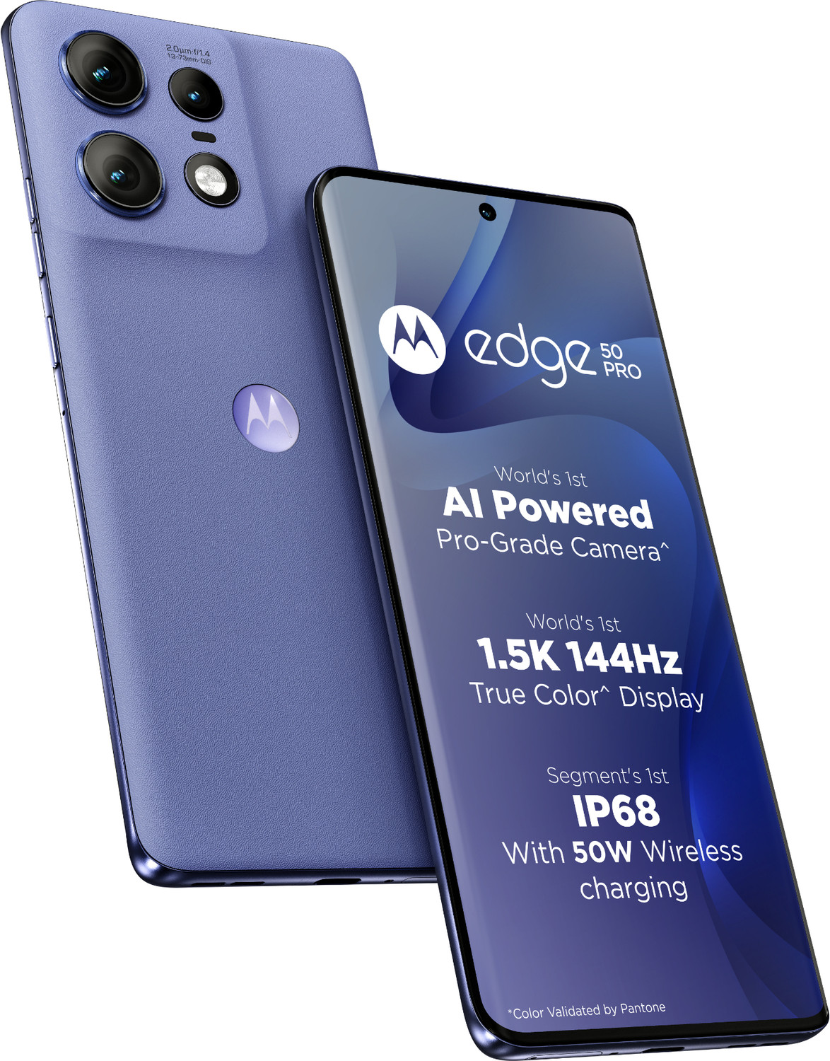 Image of Motorola Edge 50 Pro 5G with 125W Charger (Luxe Lavender, 256 GB)