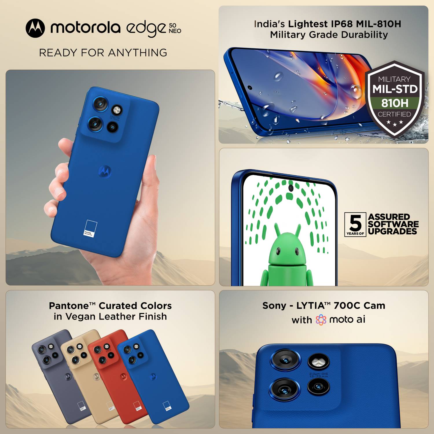 Motorola Edge 50 Neo PANTONE Nautical Blue 256 GB - Image 4