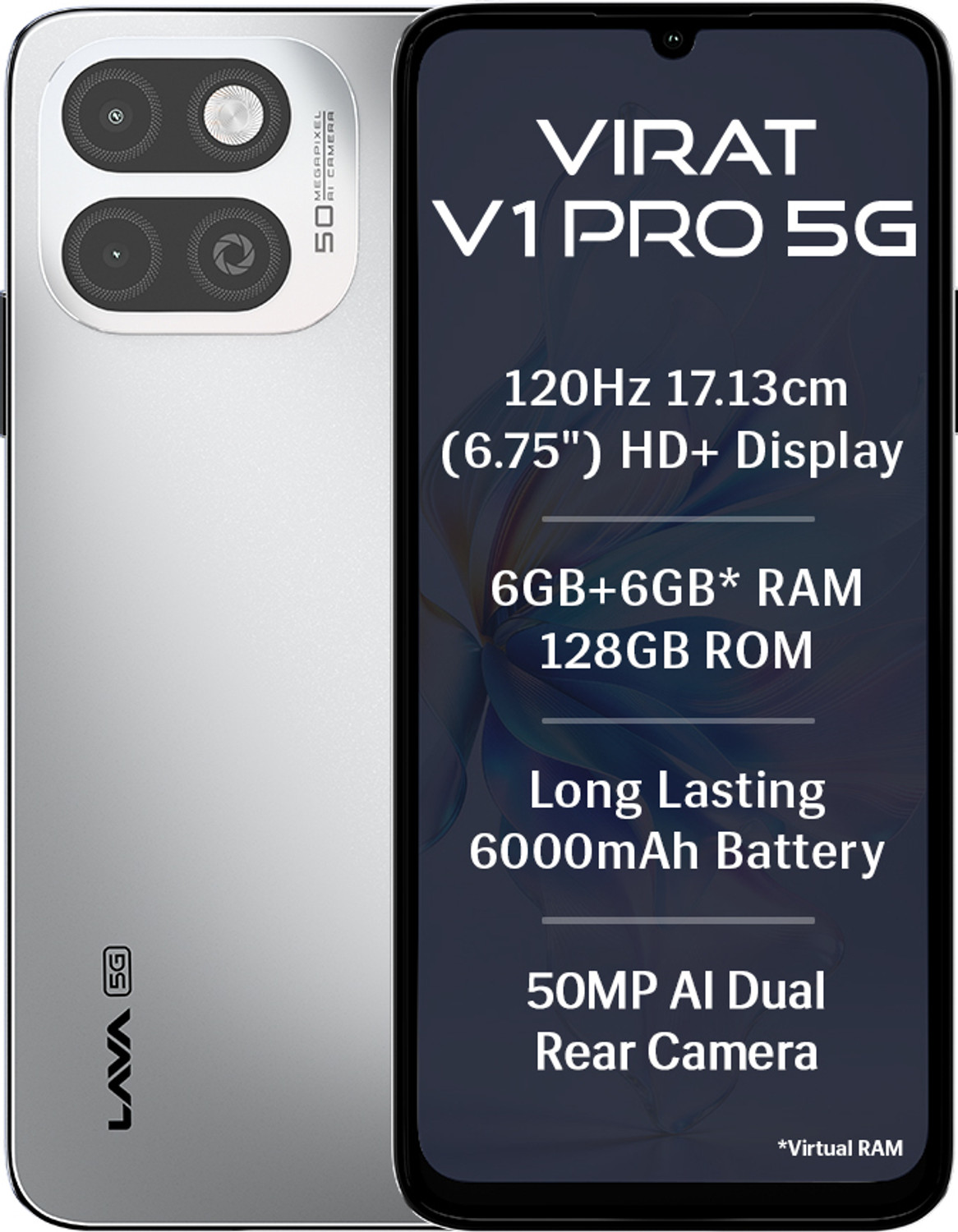 Image of LAVA Virat V1 Pro 5G (Spiti Frost, 128 GB)