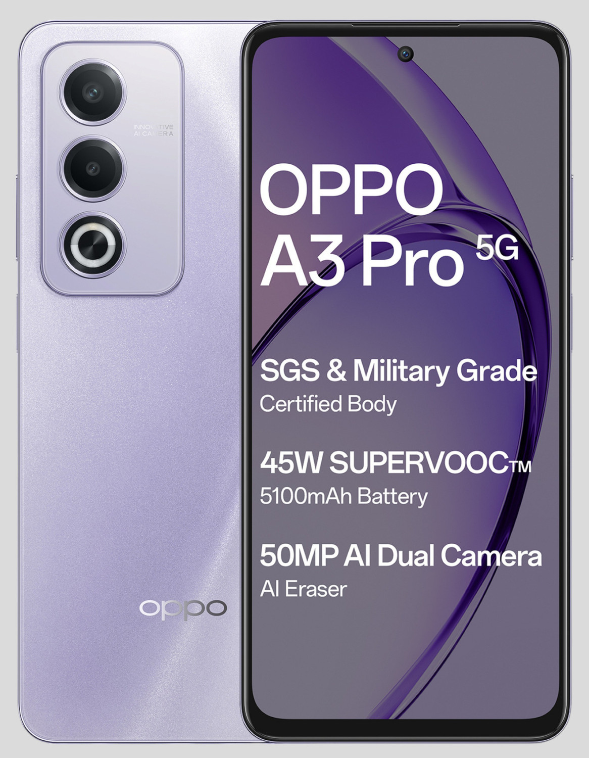 Image of OPPO A3 Pro 5G (Moonlight Purple, 128 GB)