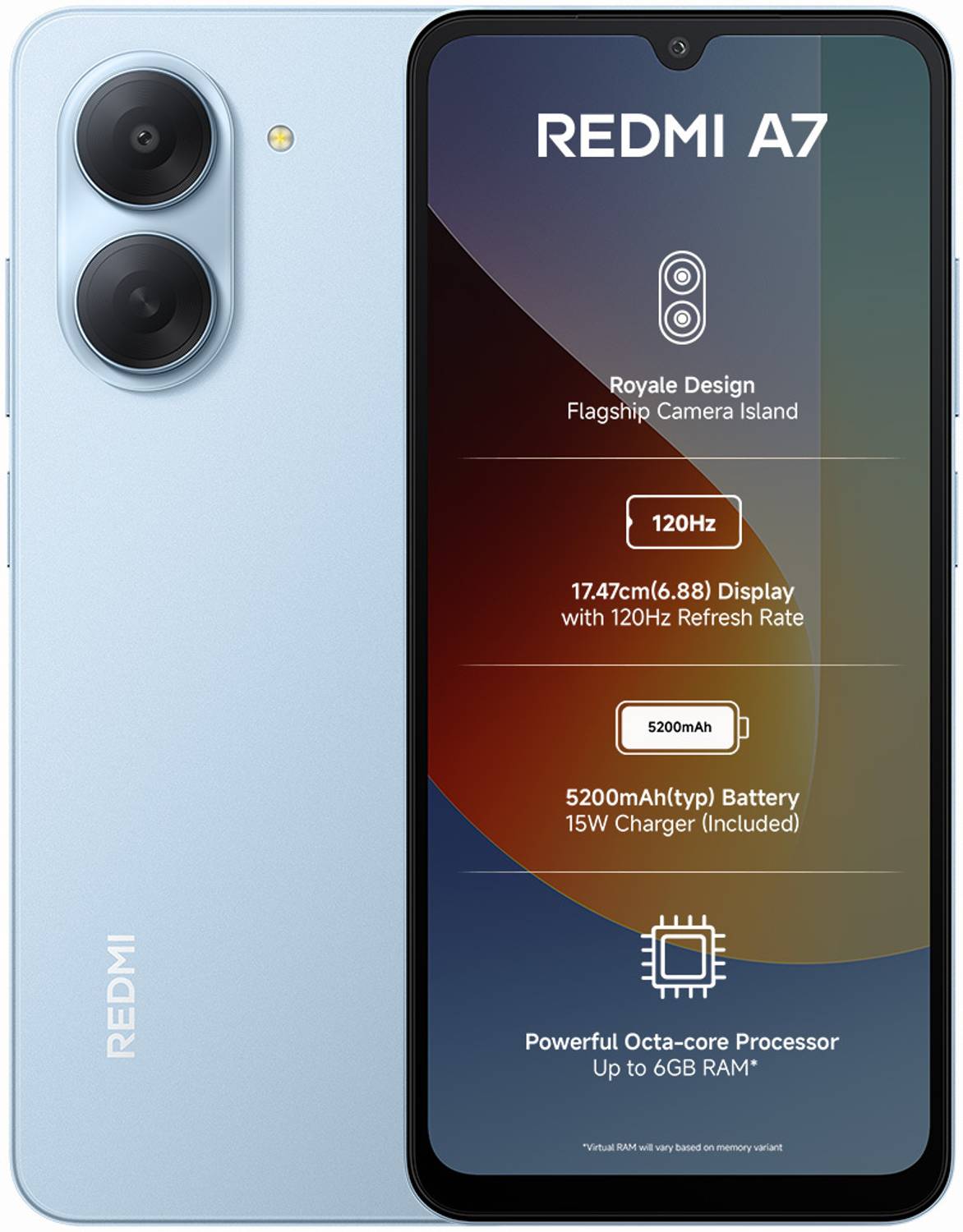 REDMI A7 (Blue, 64 GB) (3 GB RAM)