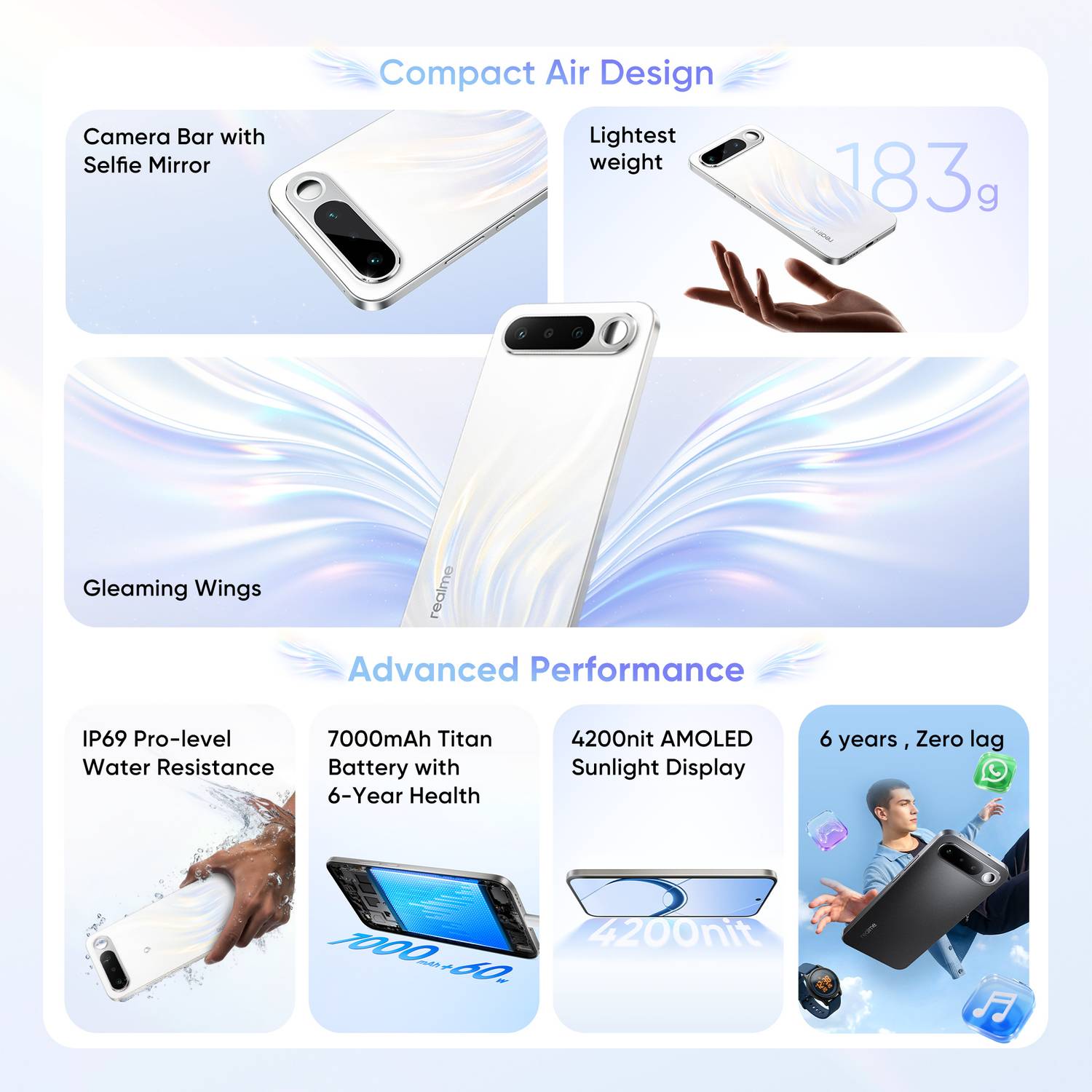 realme 16 5G 256GB Air White - Image 3