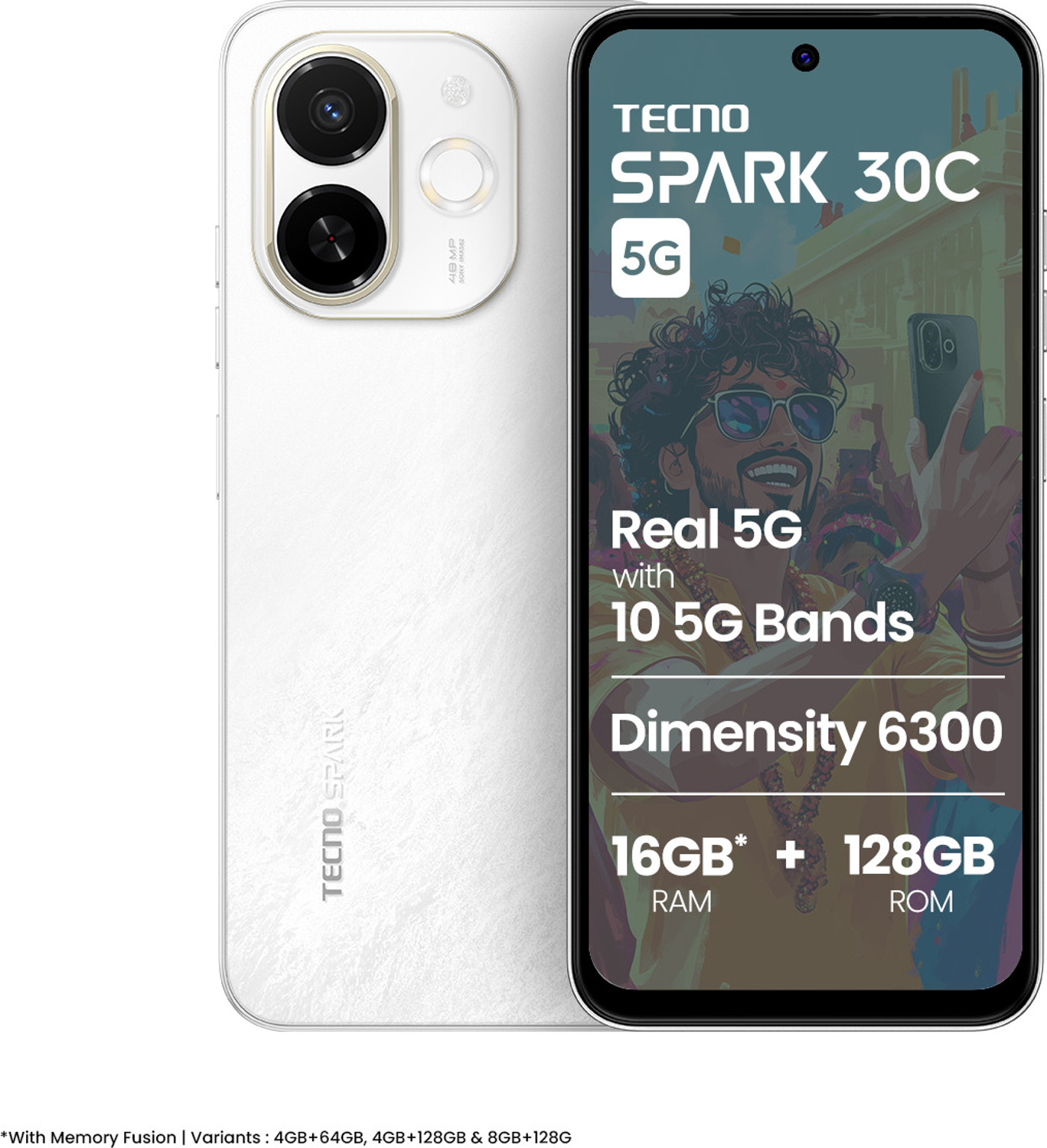 Image of Tecno Spark 30C 5G (Aurora Cloud, 128 GB)