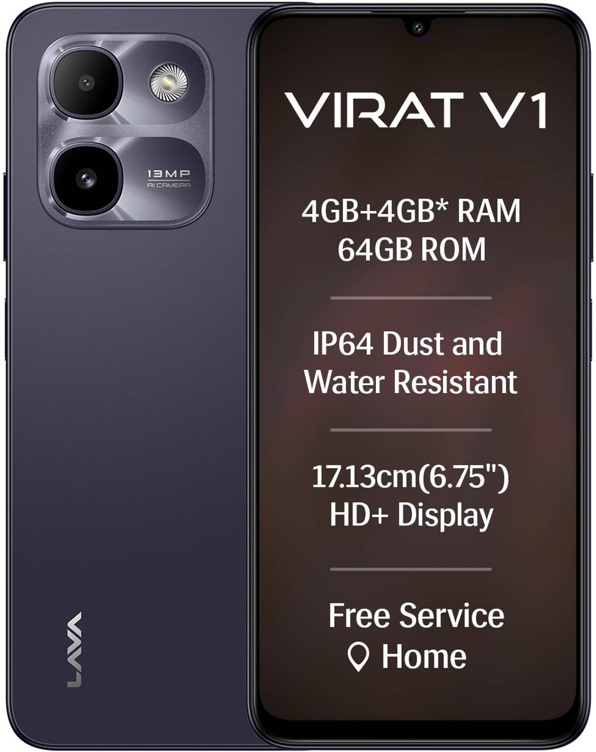 LAVA Virat V1 64GB Deccan Grey - Image 1