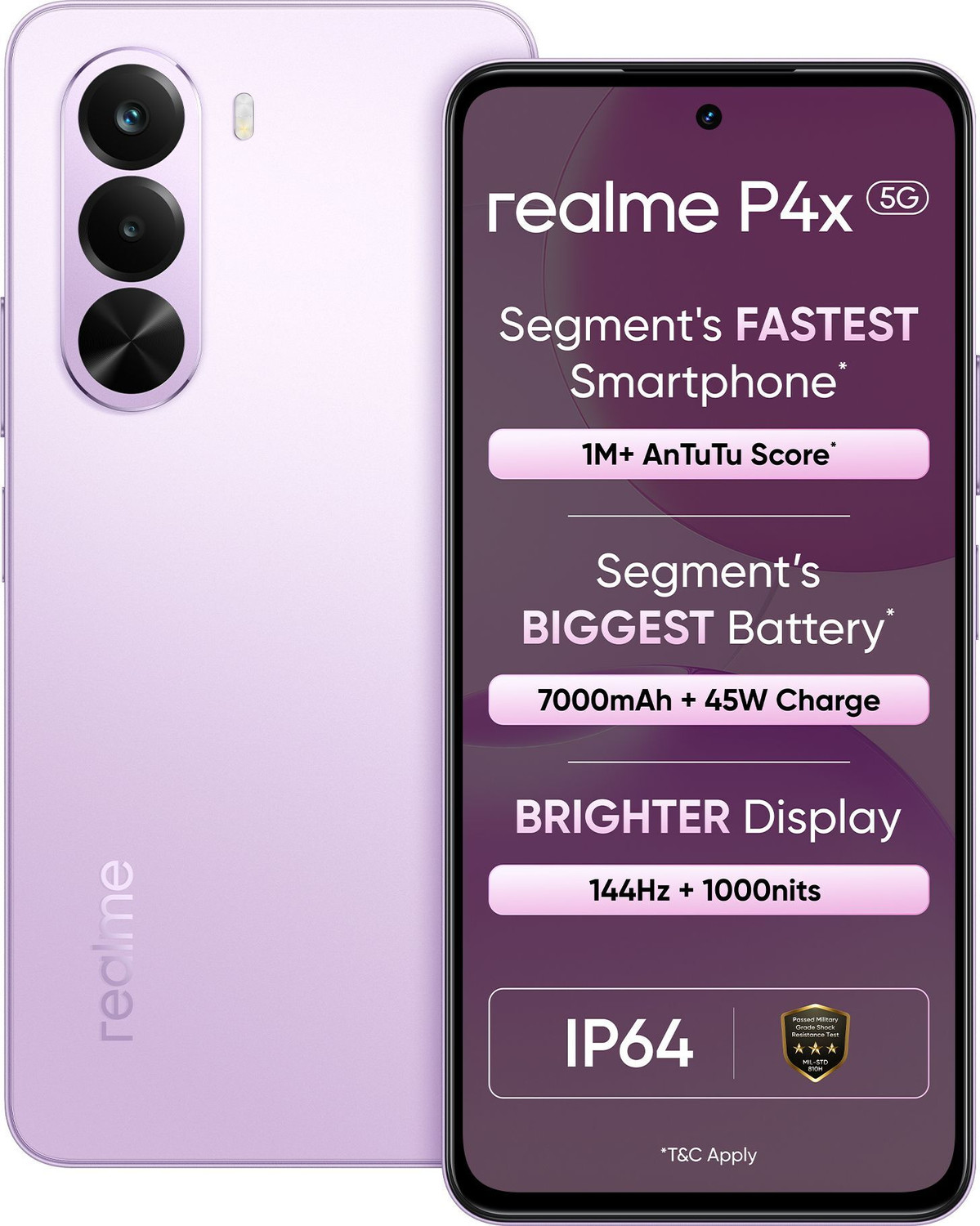 Image of realme P4x 5G (Elegant Pink, 128 GB)