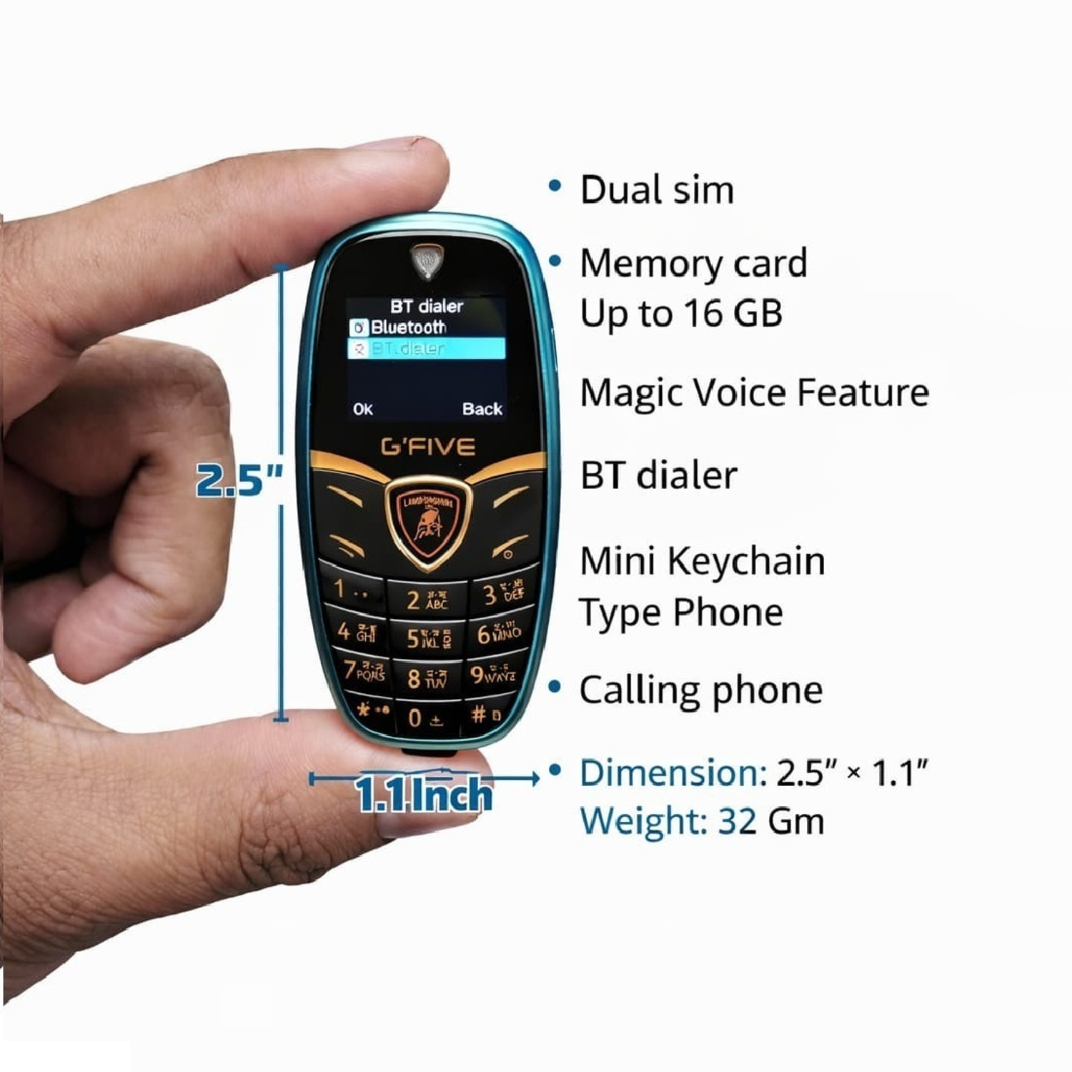 Image of GFive KeyChain mini Magic Voice Keypad Phone