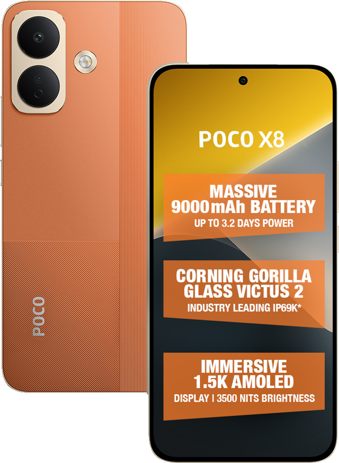 Image of POCO X8 5G (Fiery Orange, 128 GB)