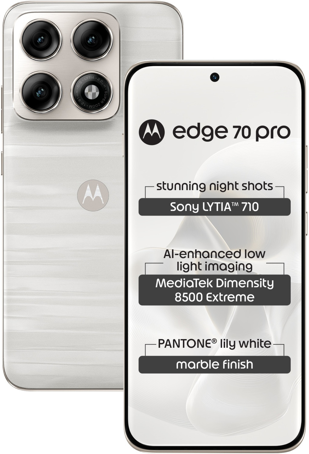 Image of MOTOROLA edge 70 pro (Marble - PANTONE Lily white (white), 256 GB)