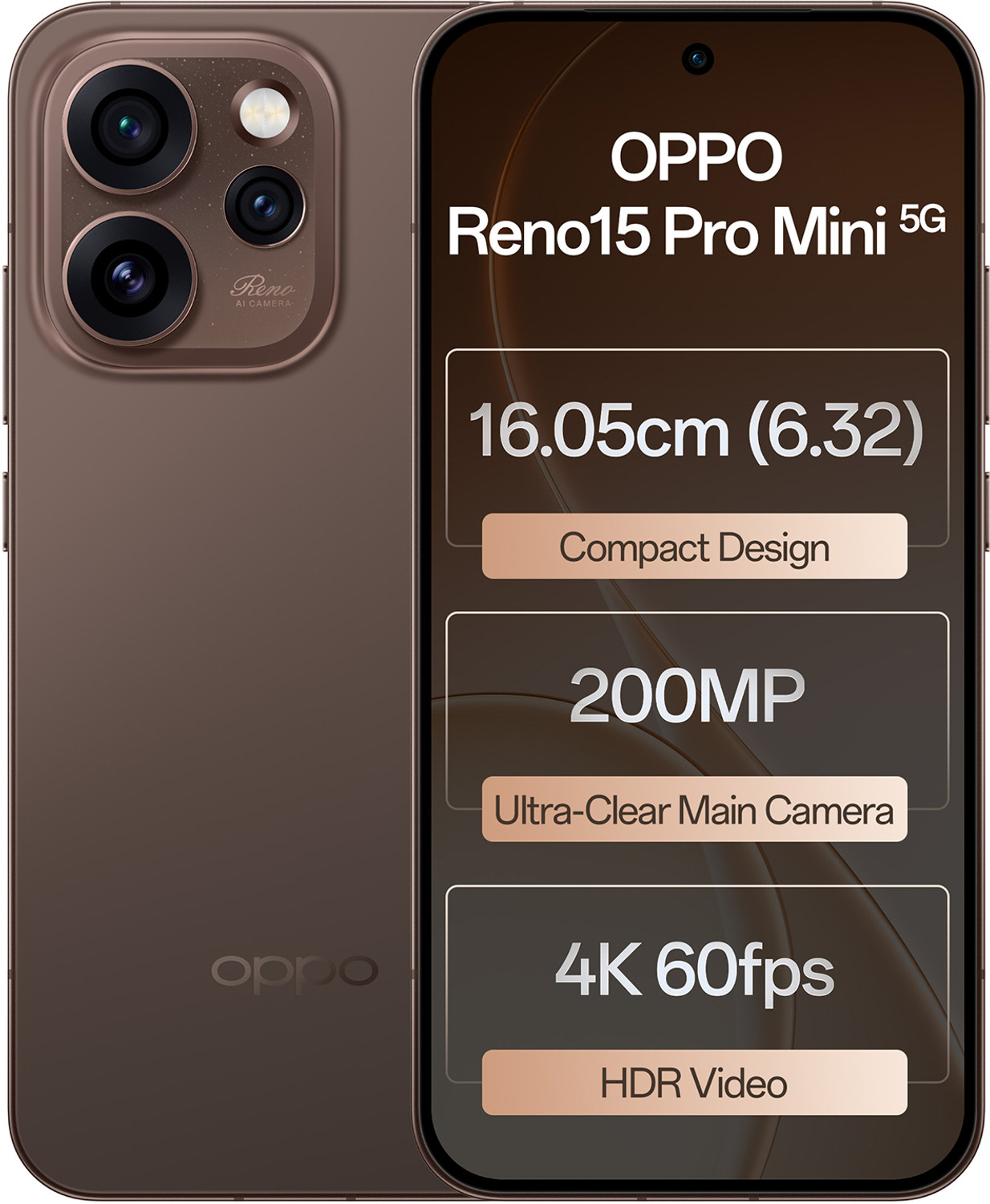 Image of OPPO Reno15 Pro Mini 5G (Cocoa Brown, 256 GB)