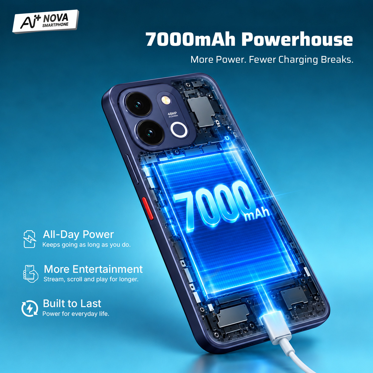 Image of Ai+ Nova 2 Power 5G (Midnight Black, 128 GB)