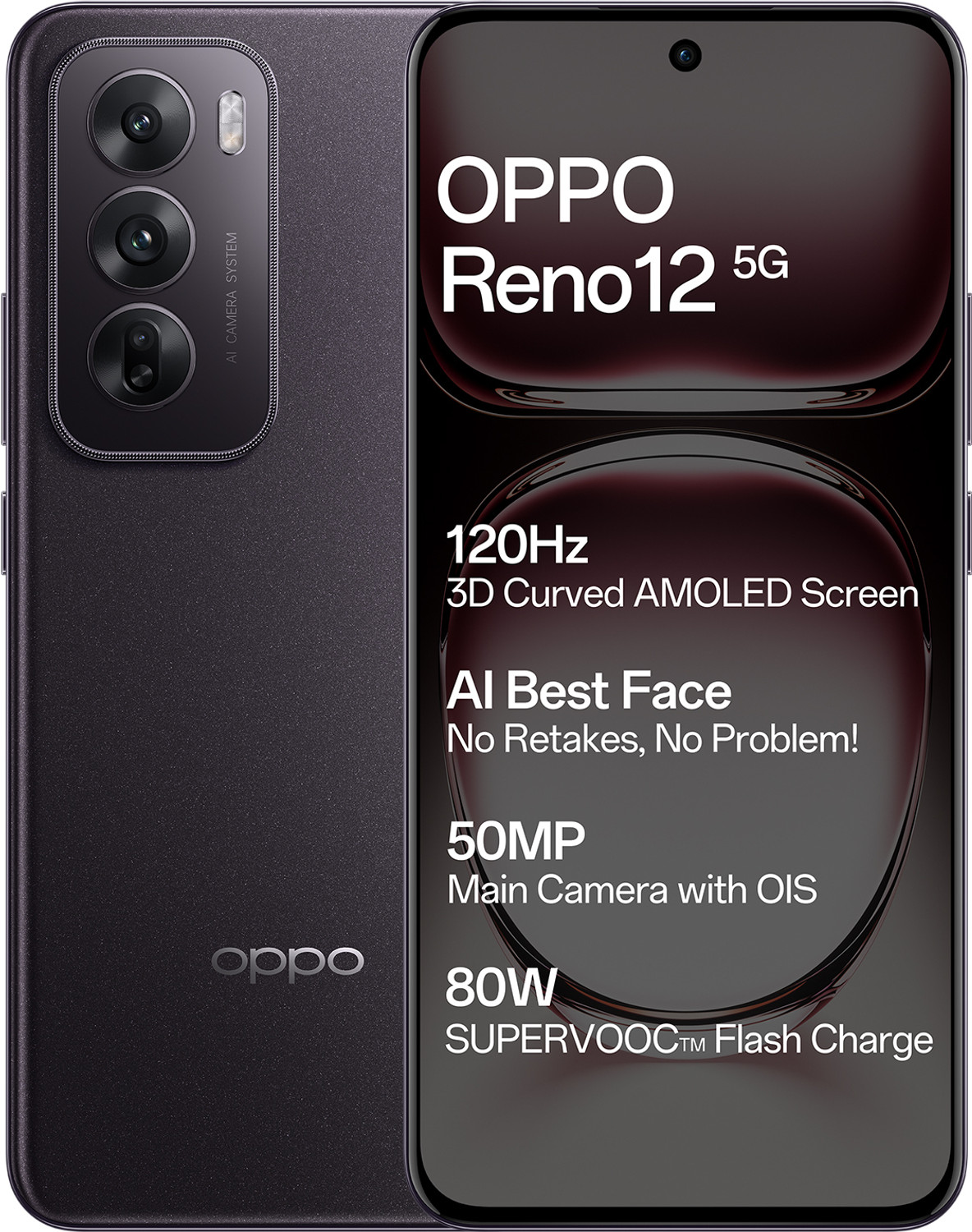 Image of OPPO Reno 12 5G (Matte Brown, 256 GB)