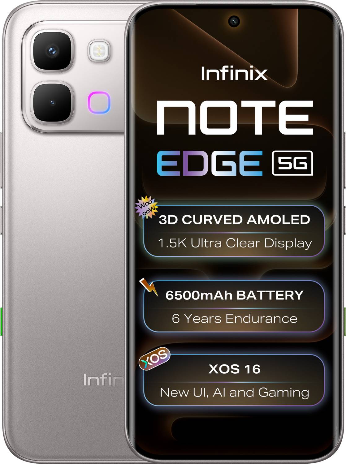 Infinix Note edge (Lunar Titanium, 128 GB) (6 GB RAM)