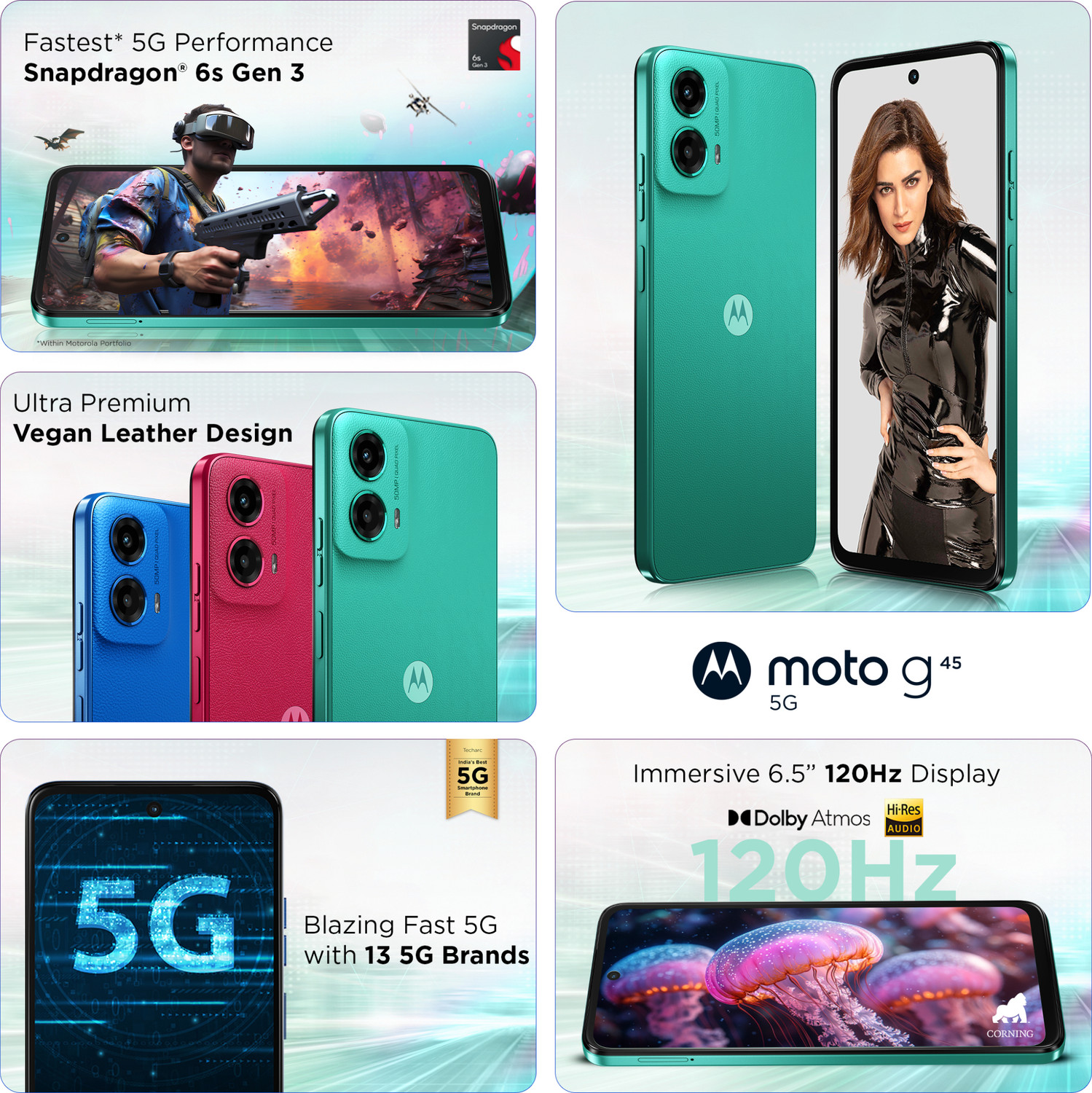 Image of Motorola g45 5G (Brilliant Green, 128 GB)