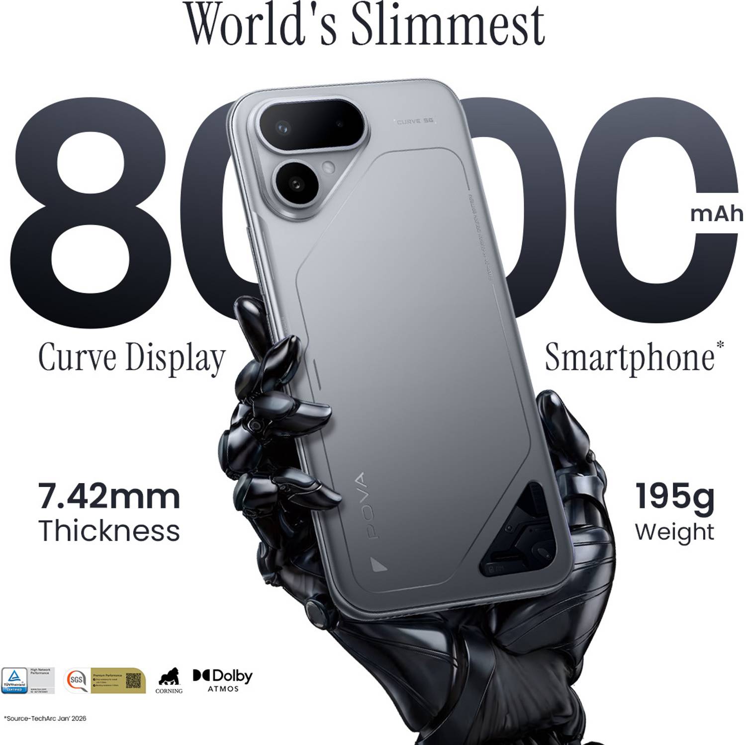 Tecno Pova Curve 2 5G 128GB Silver - Image 3