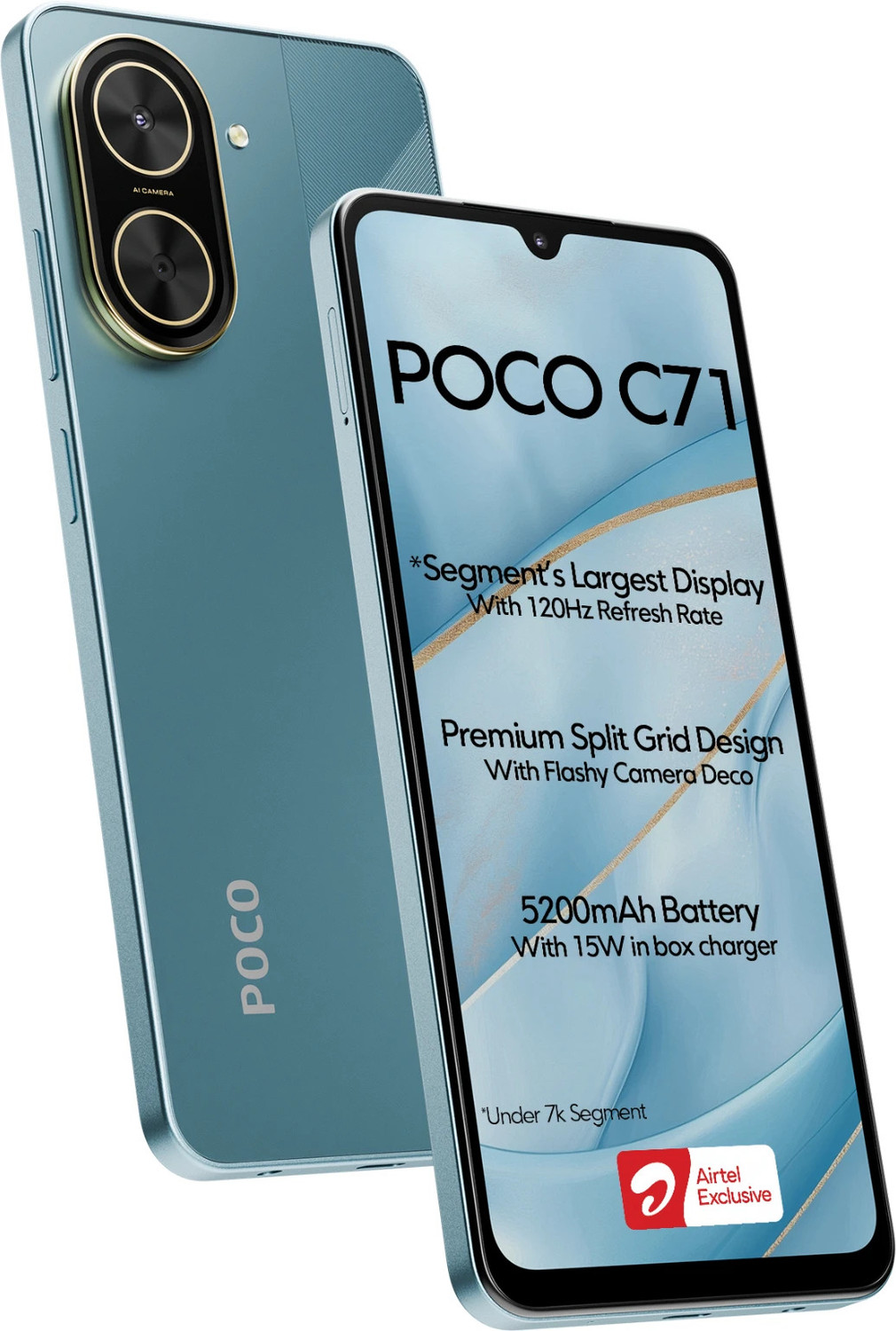 Image of POCO C71 - Locked with Airtel Prepaid (Cool Blue, 64 GB)