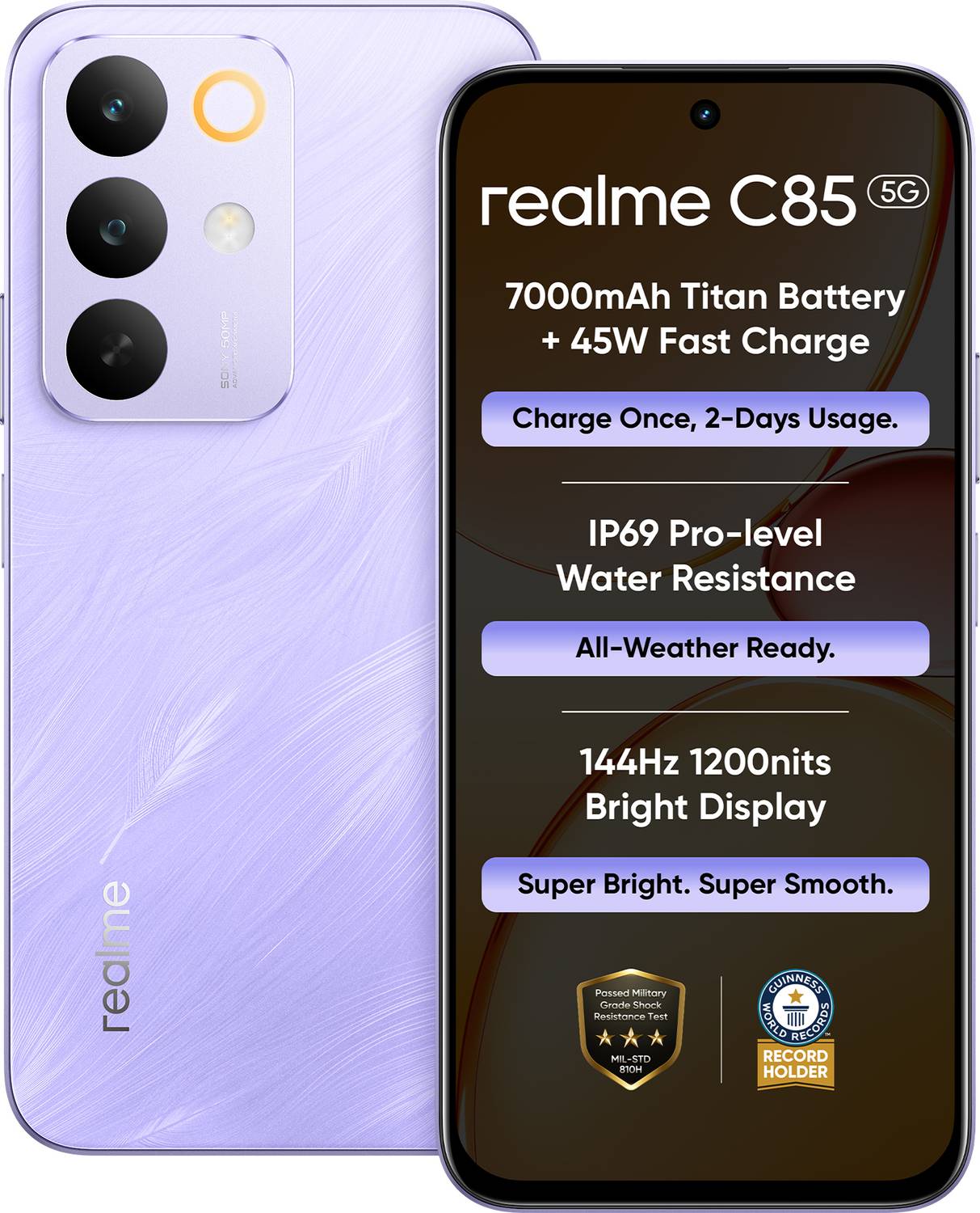 realme C85 5G (Parrot Purple, 128.0 GB)