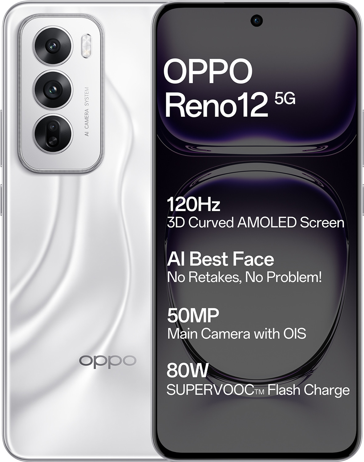 Image of OPPO Reno 12 5G (Astro Silver, 256 GB)