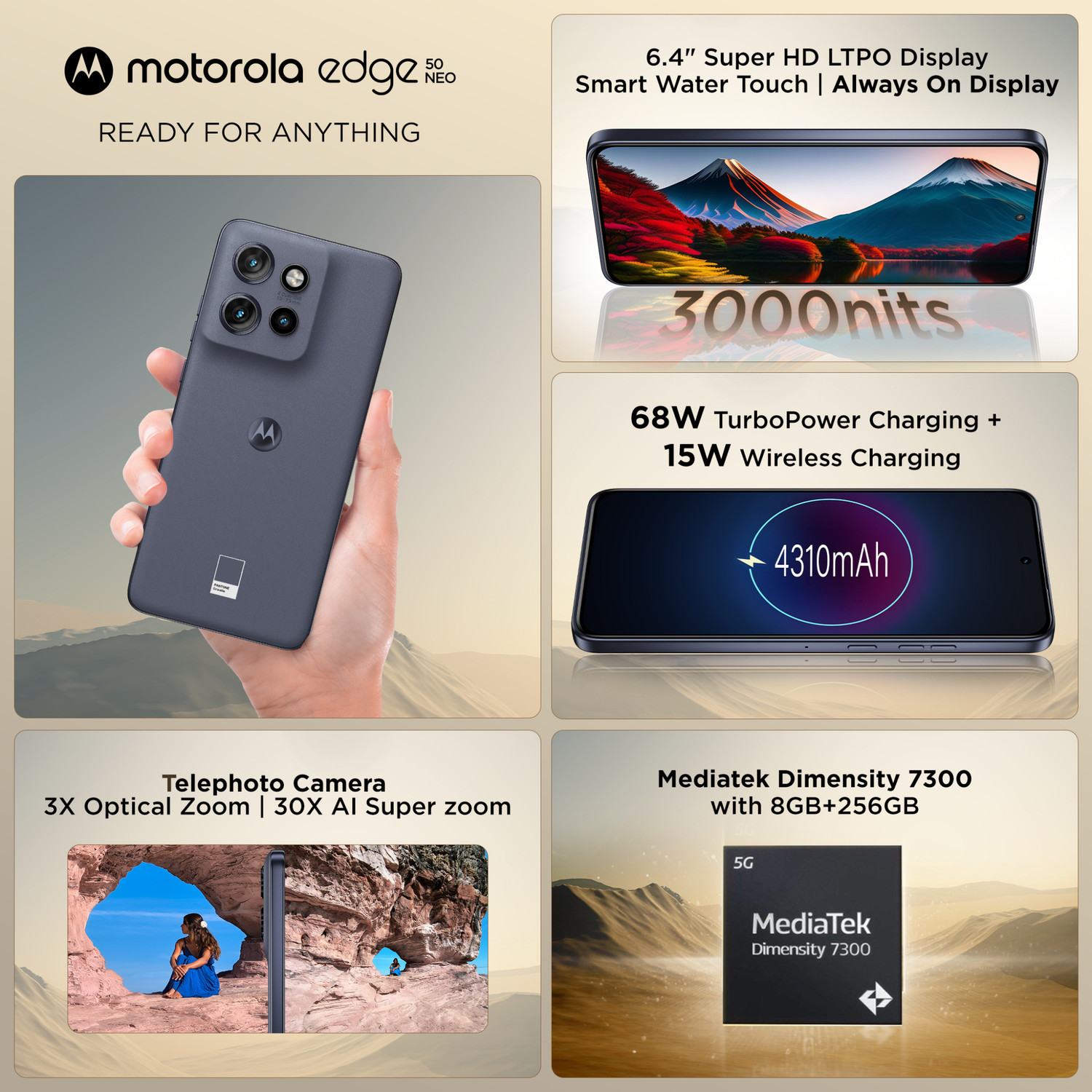 Image of Motorola Edge 50 Neo (PANTONE Grisaille, 256 GB)