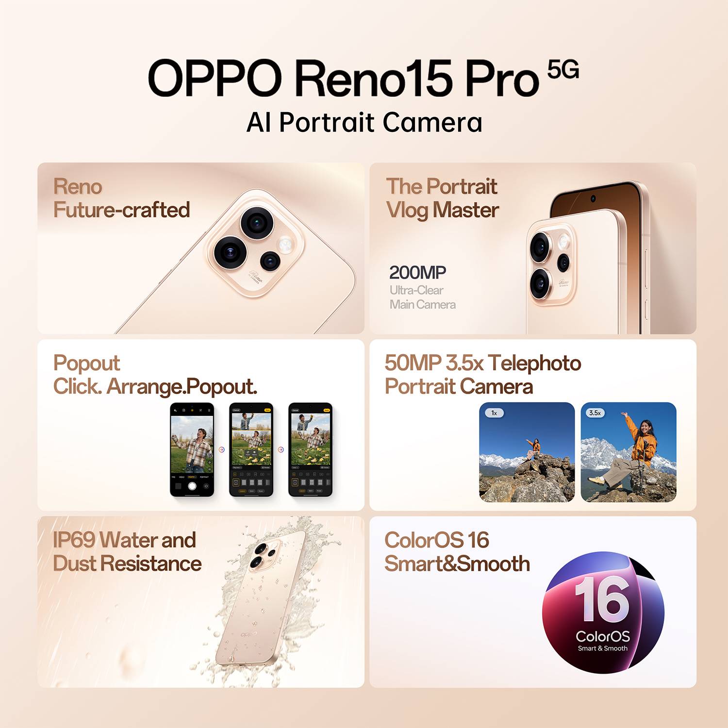 OPPO Reno15 Pro 5G 256GB Cocoa Brown - Image 2
