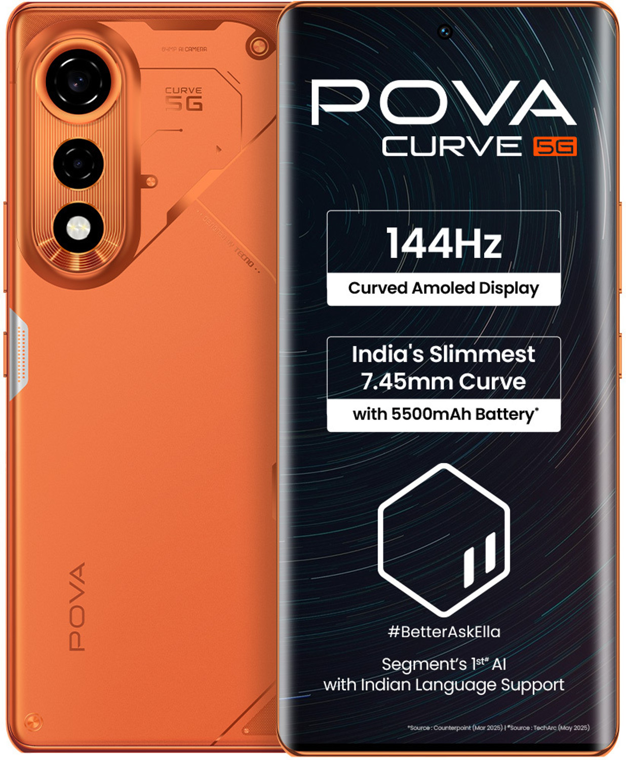 Image of Tecno Pova Curve 5G (Cyber Orange, 128 GB)