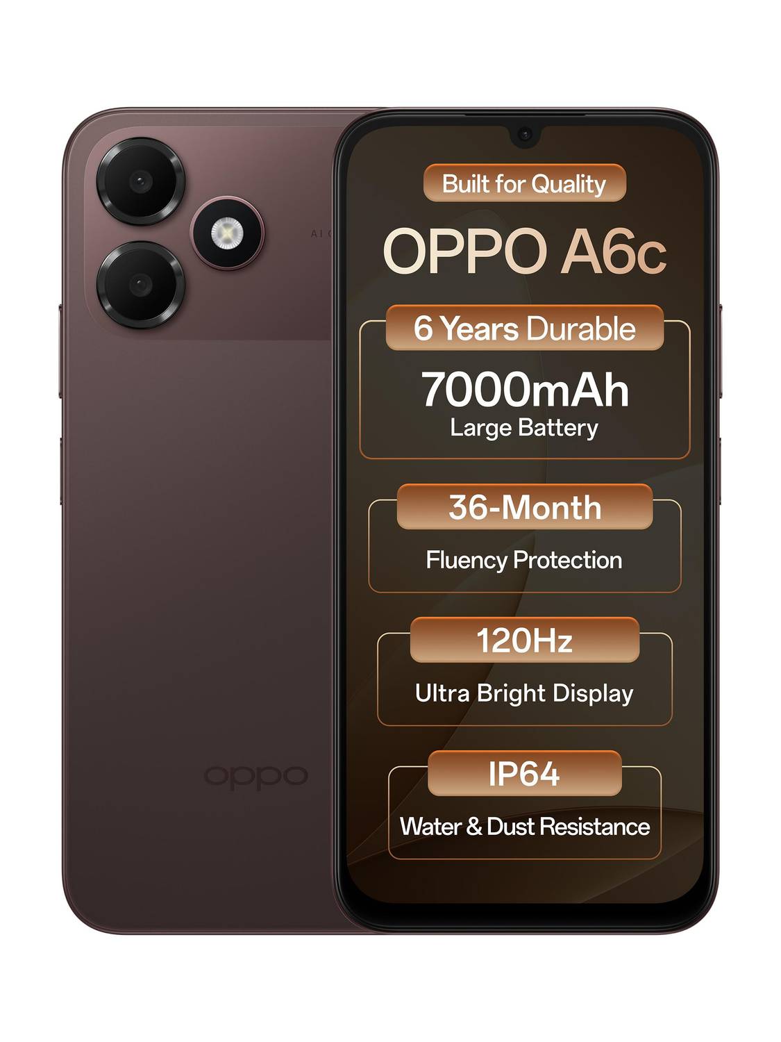 OPPO A6c (Stone Brown, 128 GB)