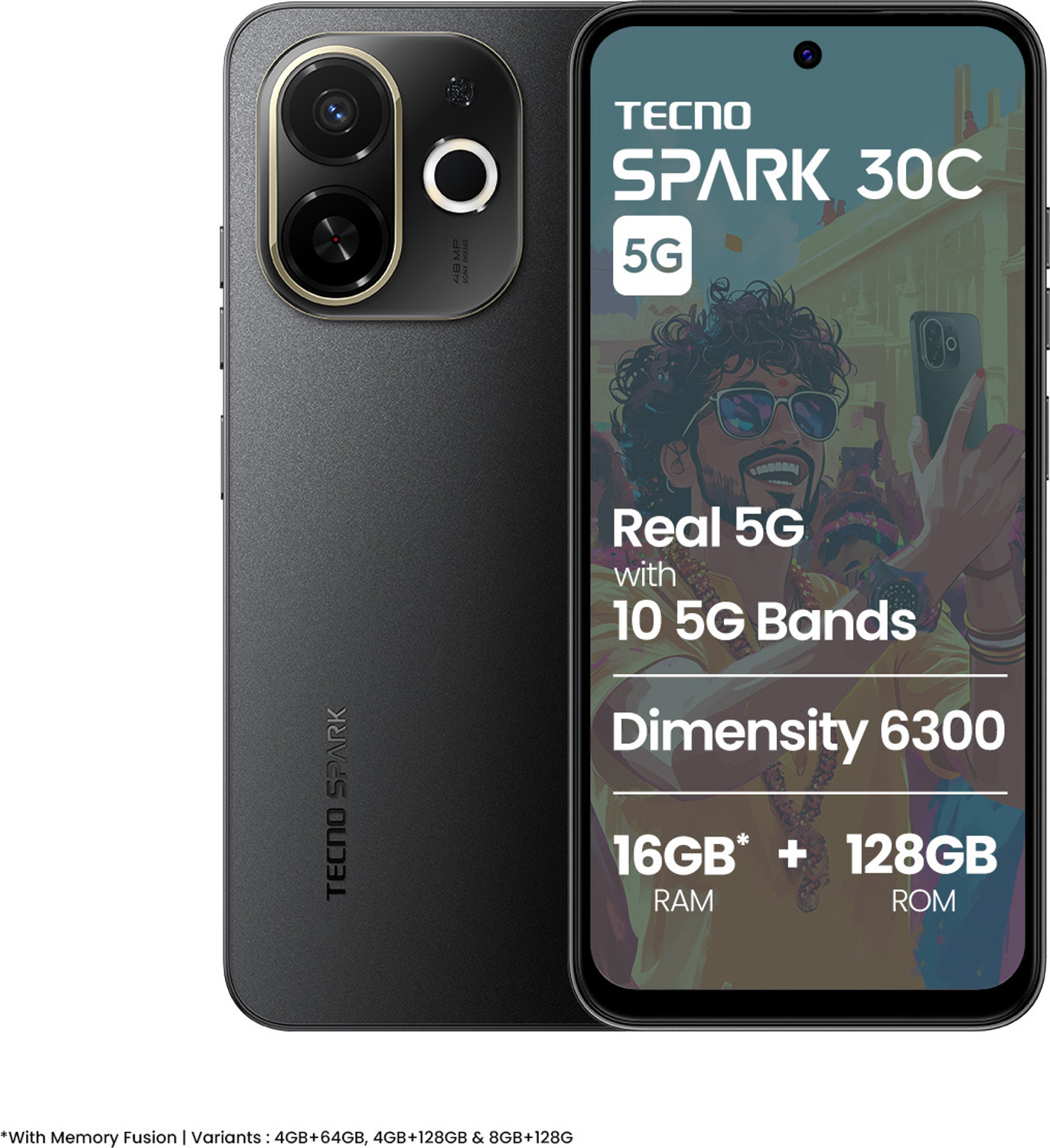 Image of Tecno Spark 30C 5G (Midnight Shadow, 128 GB)