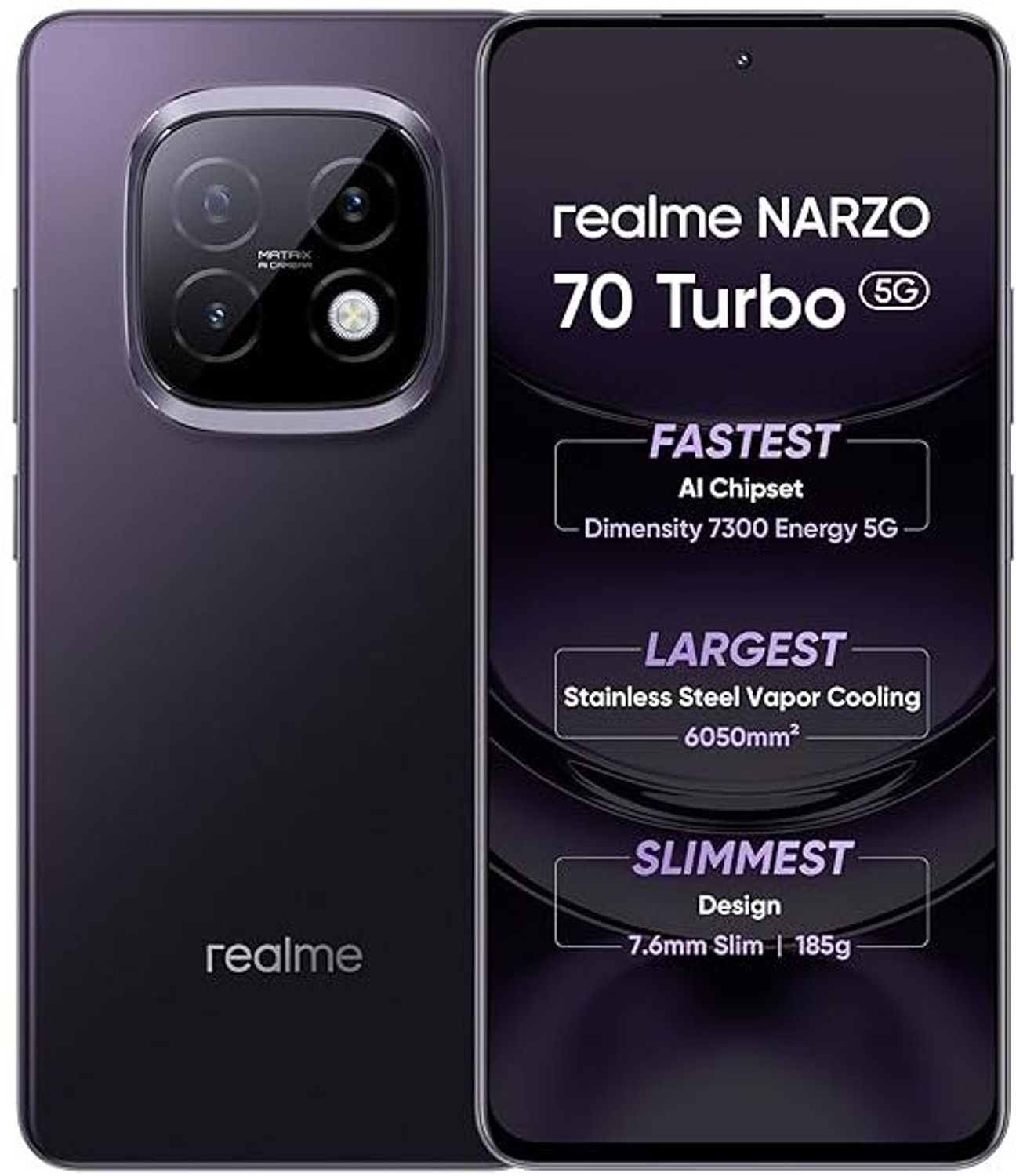 Image of realme 70 TURBO 5G (Turbo Purple, 128 GB)