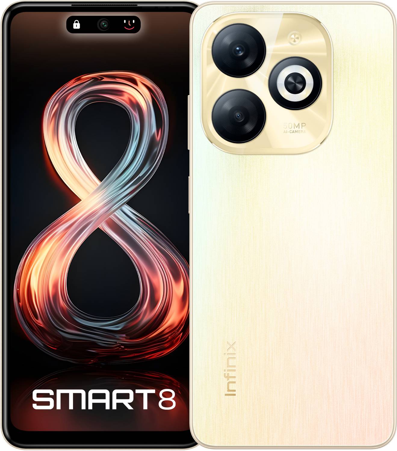 Infinix SMART 8 (Shiny Gold, 128 GB) (8 GB RAM)