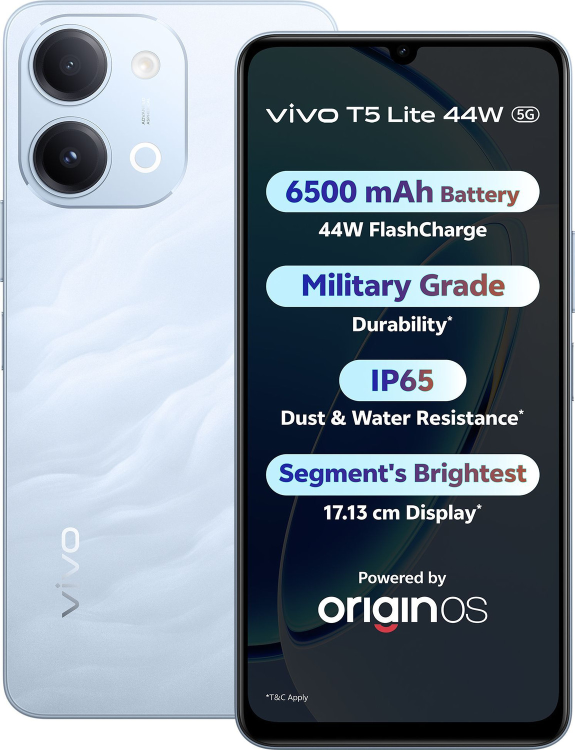 Image of vivo T5 Lite 44W 5G (Wave Blue, 64 GB)