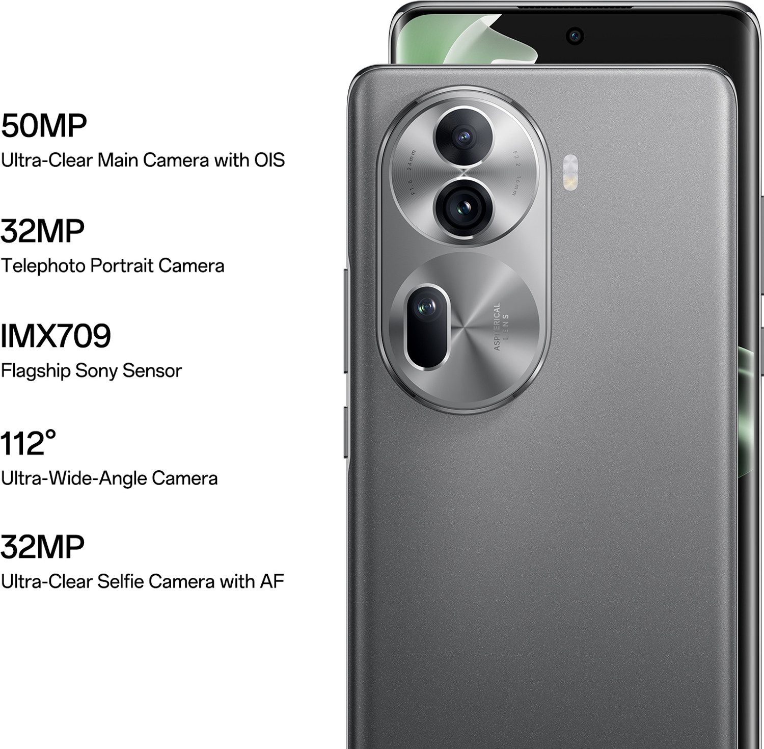 Image of OPPO Reno11 Pro 5G (Rock Grey, 256 GB)