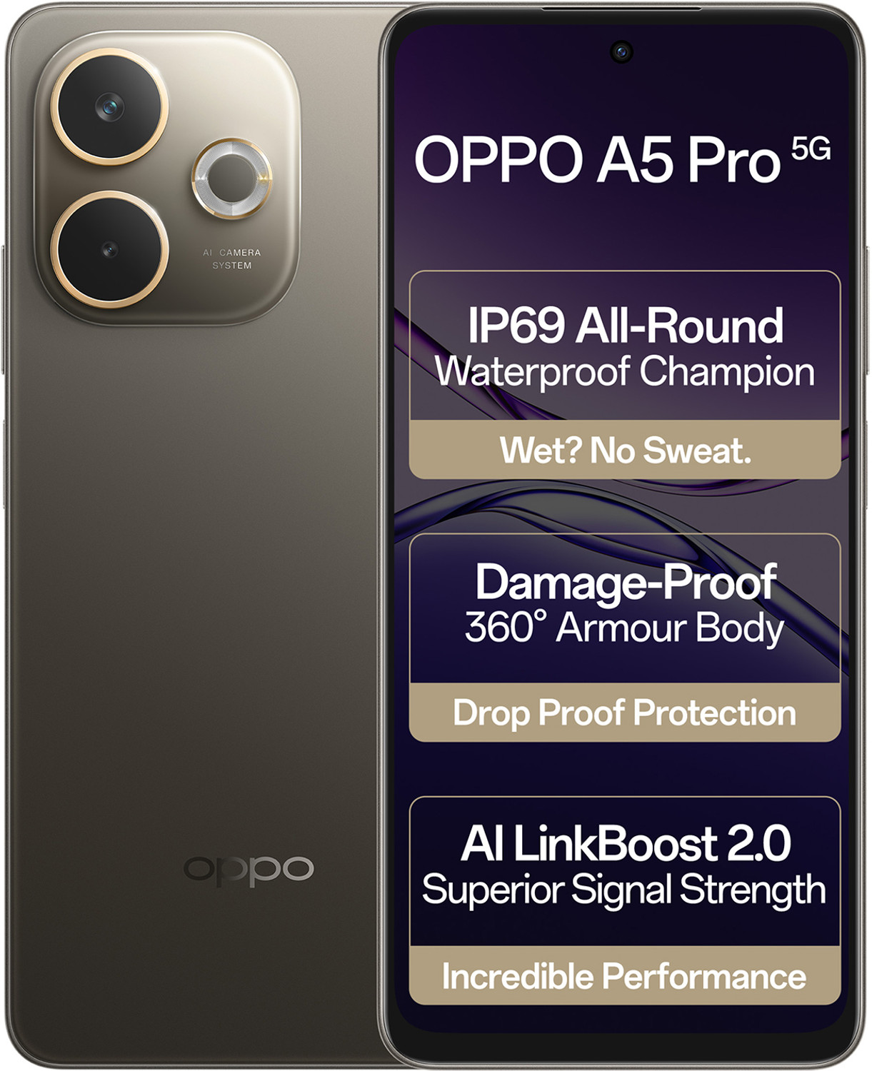 Image of OPPO A5 Pro 5G (Mocha Brown, 128 GB)