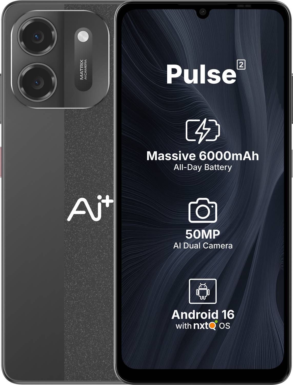Ai+ Pulse 2 (Black, 128 GB) (6 GB RAM)