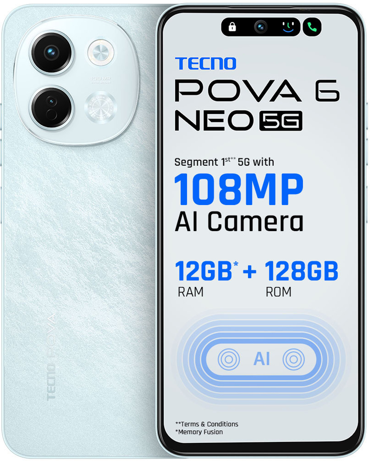 Image of Tecno Pova 6 Neo 5G (Azure Sky, 128 GB)